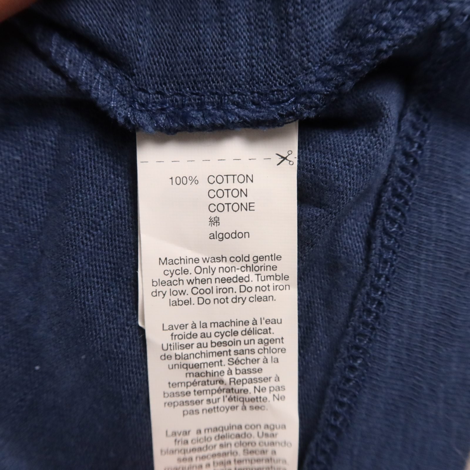 Gap Shirt Mens L Blue 100% Cotton Henley Short Sleeve Contrast Collar