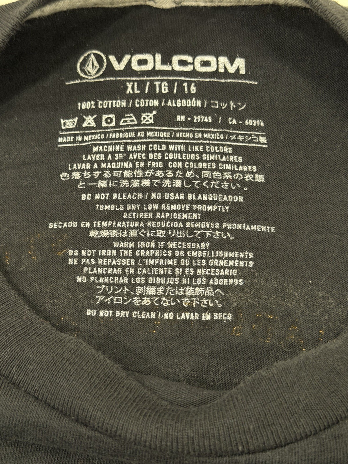 Volcom Stone Collectable Logo Black T-Shirt Men’s XL 100% Cotton Streetwear Rare