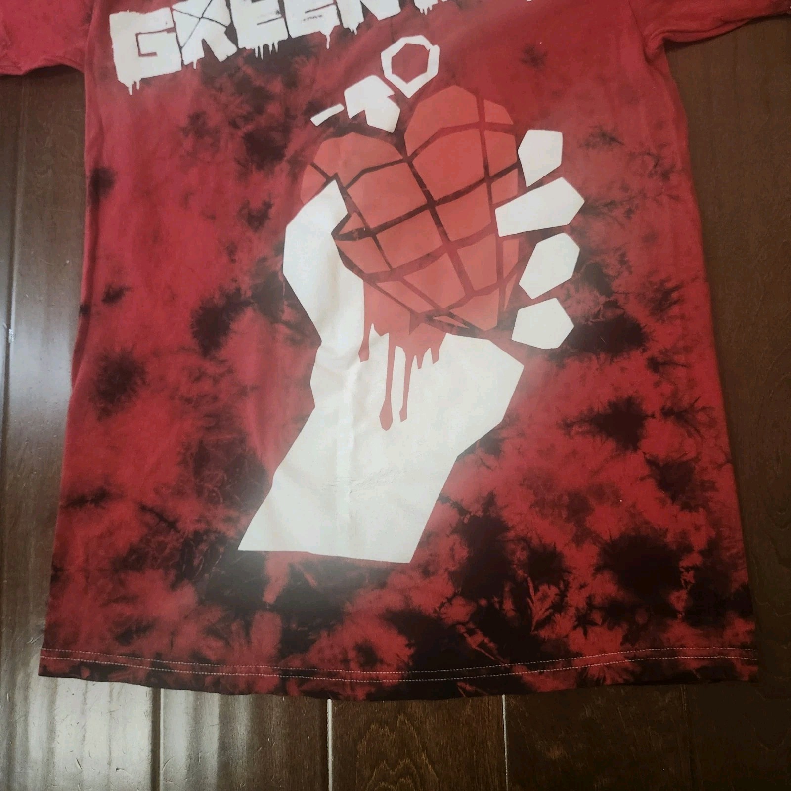 Green Day American Idiot Grenade Heart Tie Dye Band T Shirt Mens (No Size Tag)