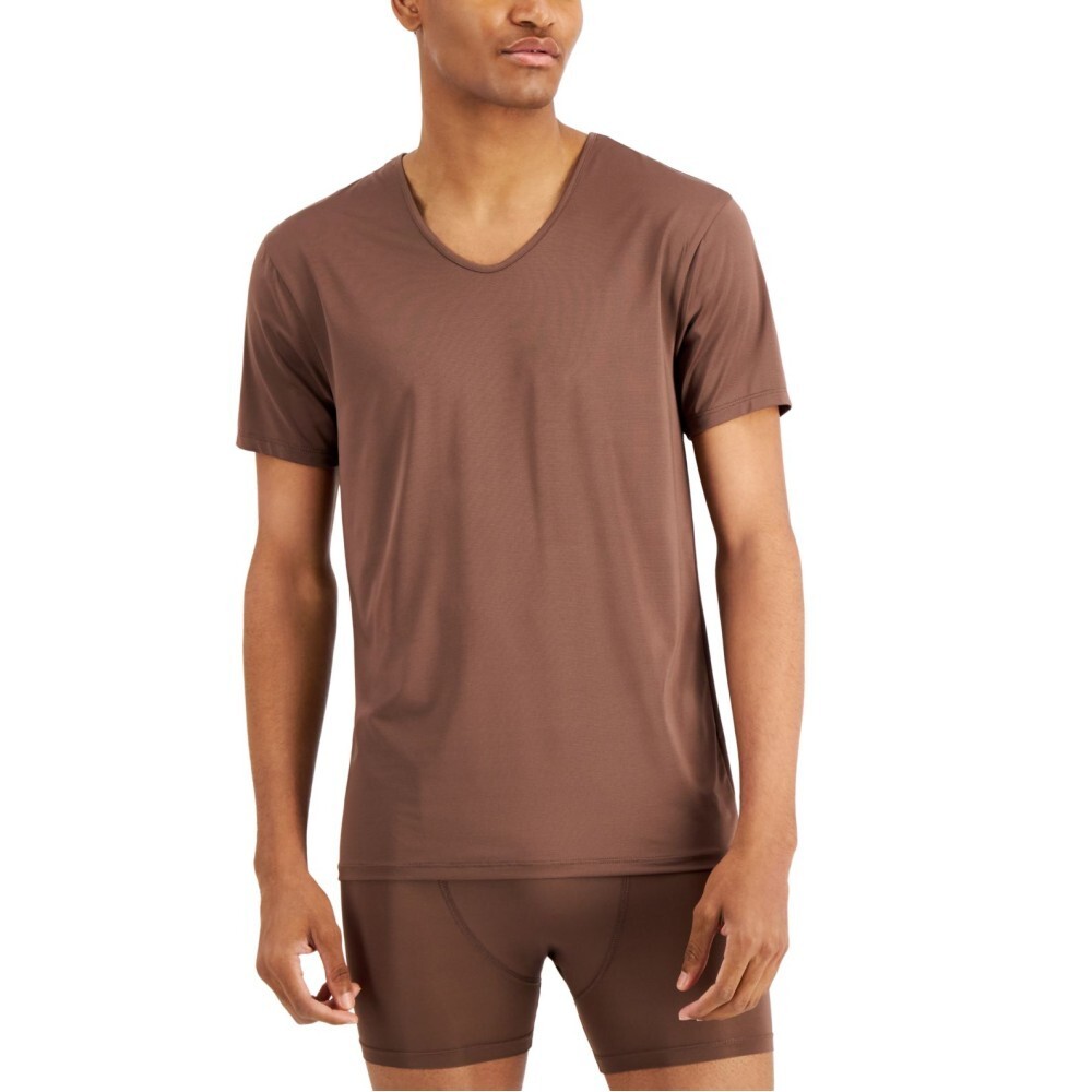 ALFANI Alfatech Air Mesh V-Neck Under Shirt sz XL X-Large Brown
