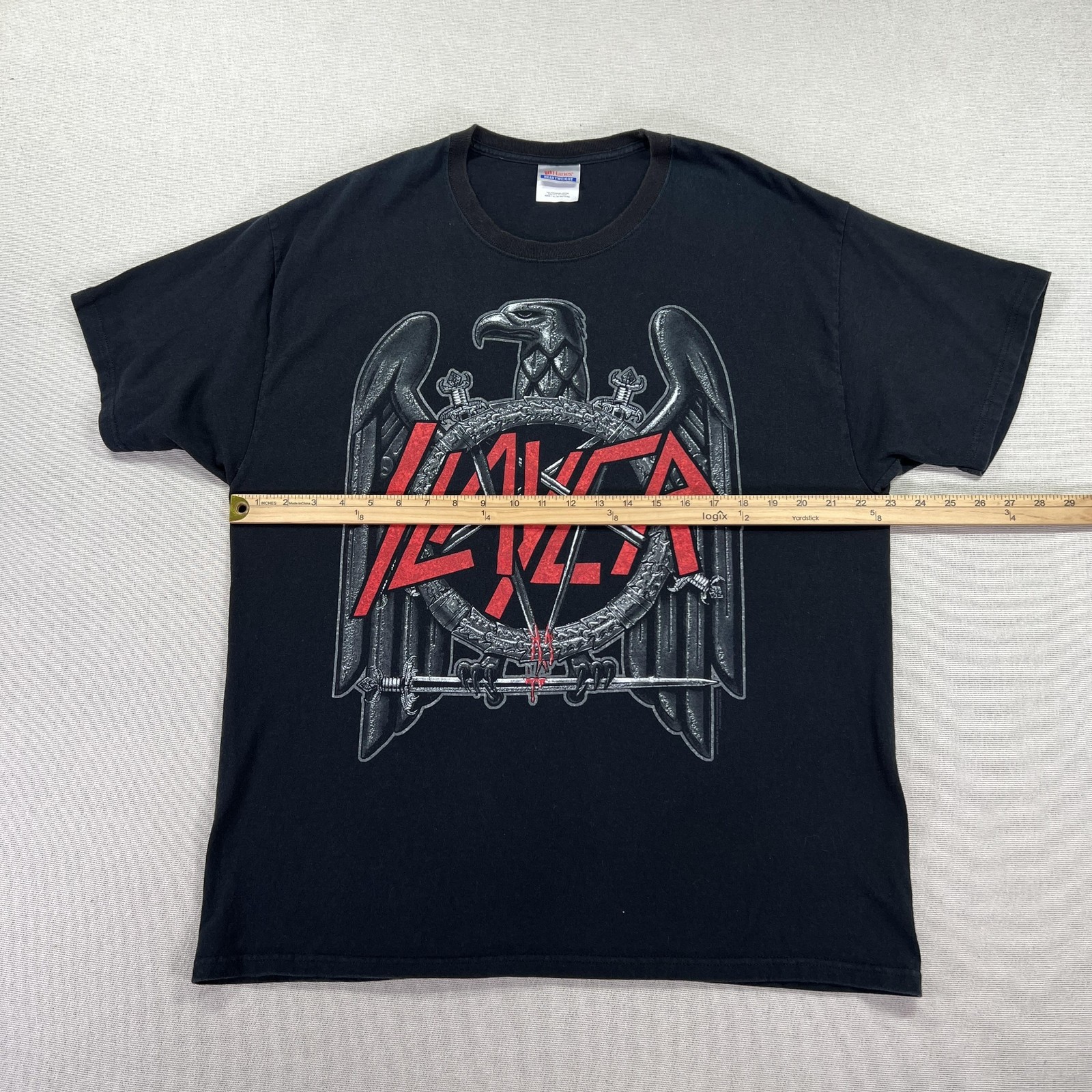Slayer Shirt Mens XL Black Hanes Heavyweight 2010 Tour Band Tee Back Hit