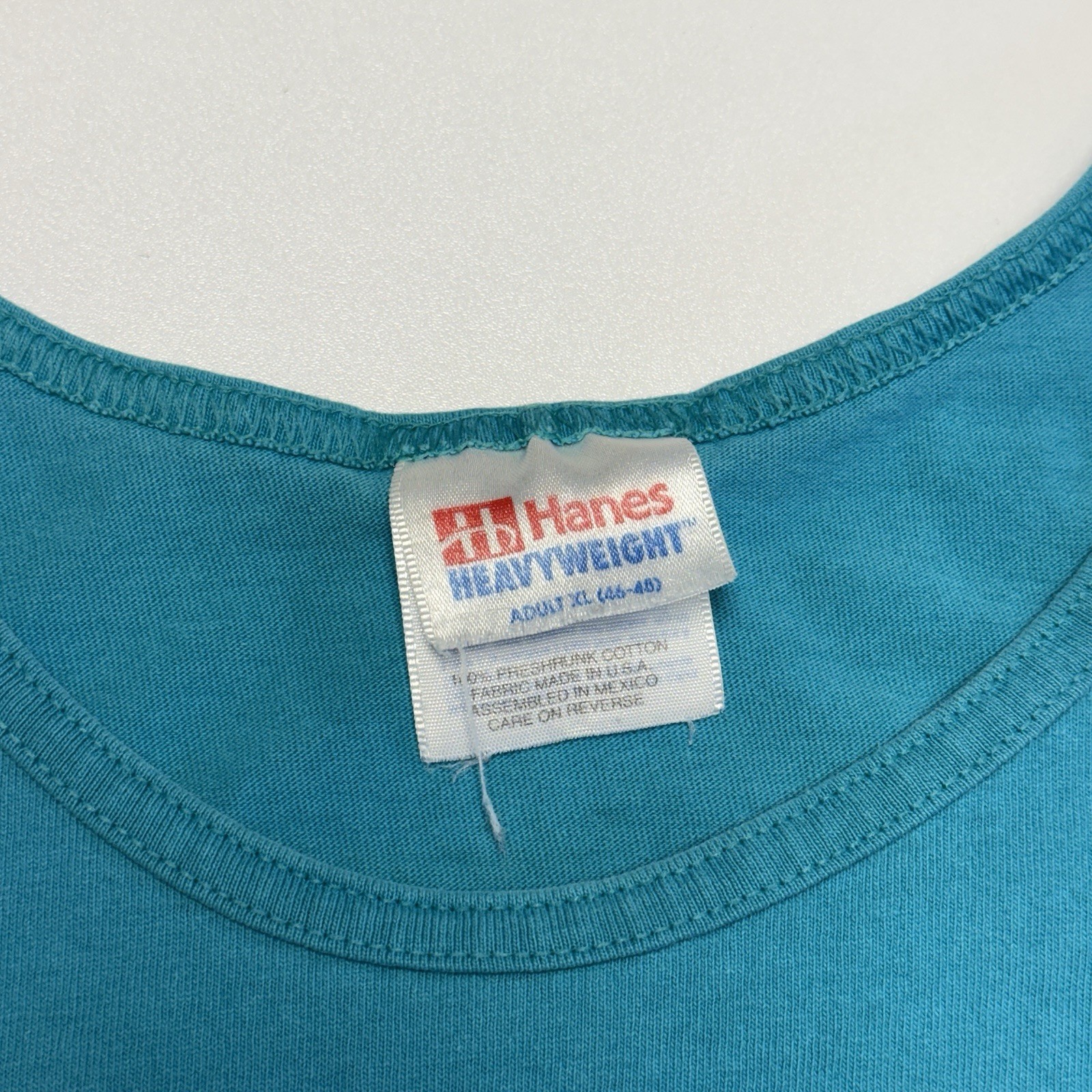 Vintage 90s Over the Line Championship Tank Top Shirt Mens XL Teal Blue