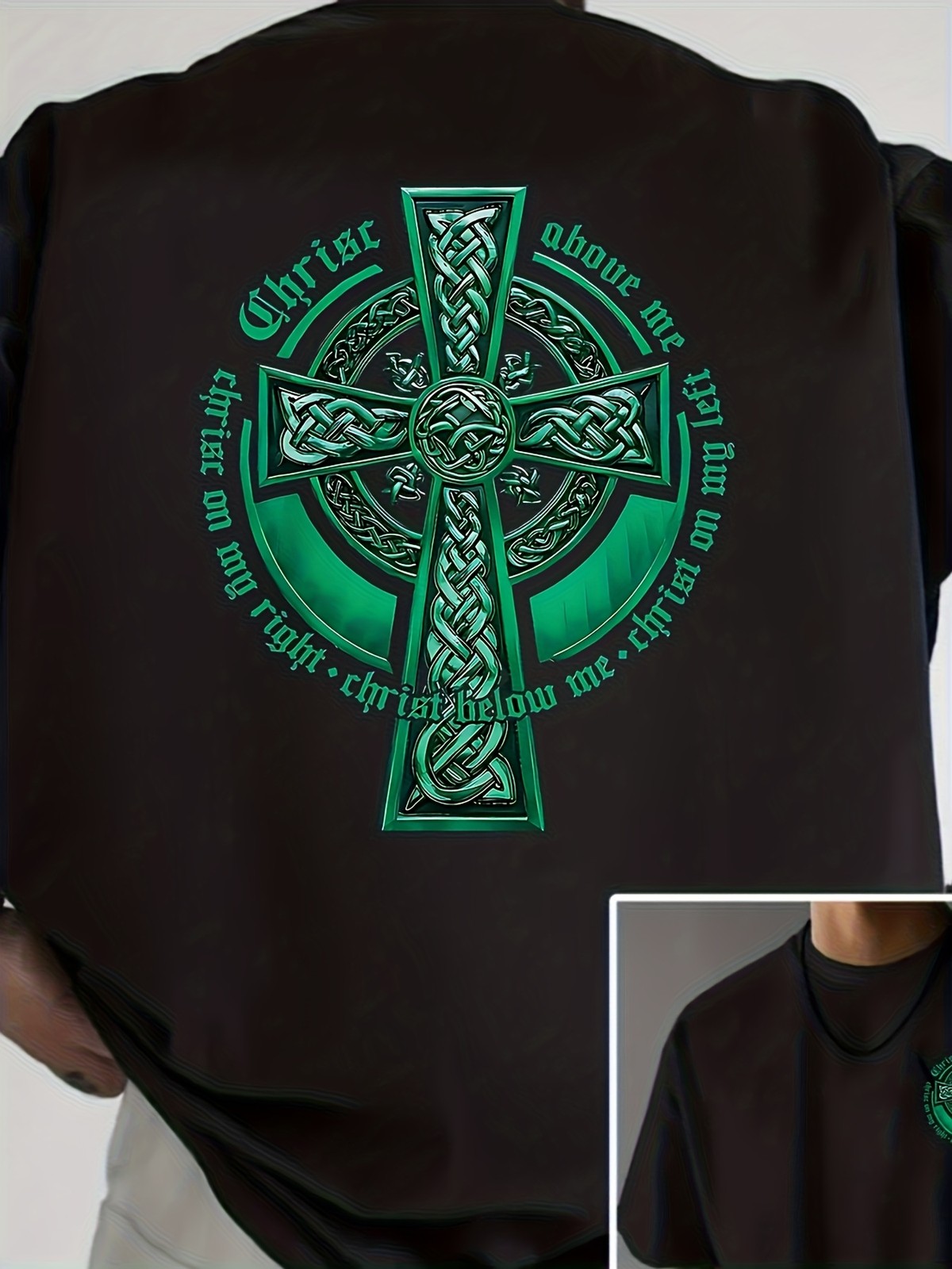 Celtic Cross Irish Shirt Christ Above Me Christian Faith Tee Gift