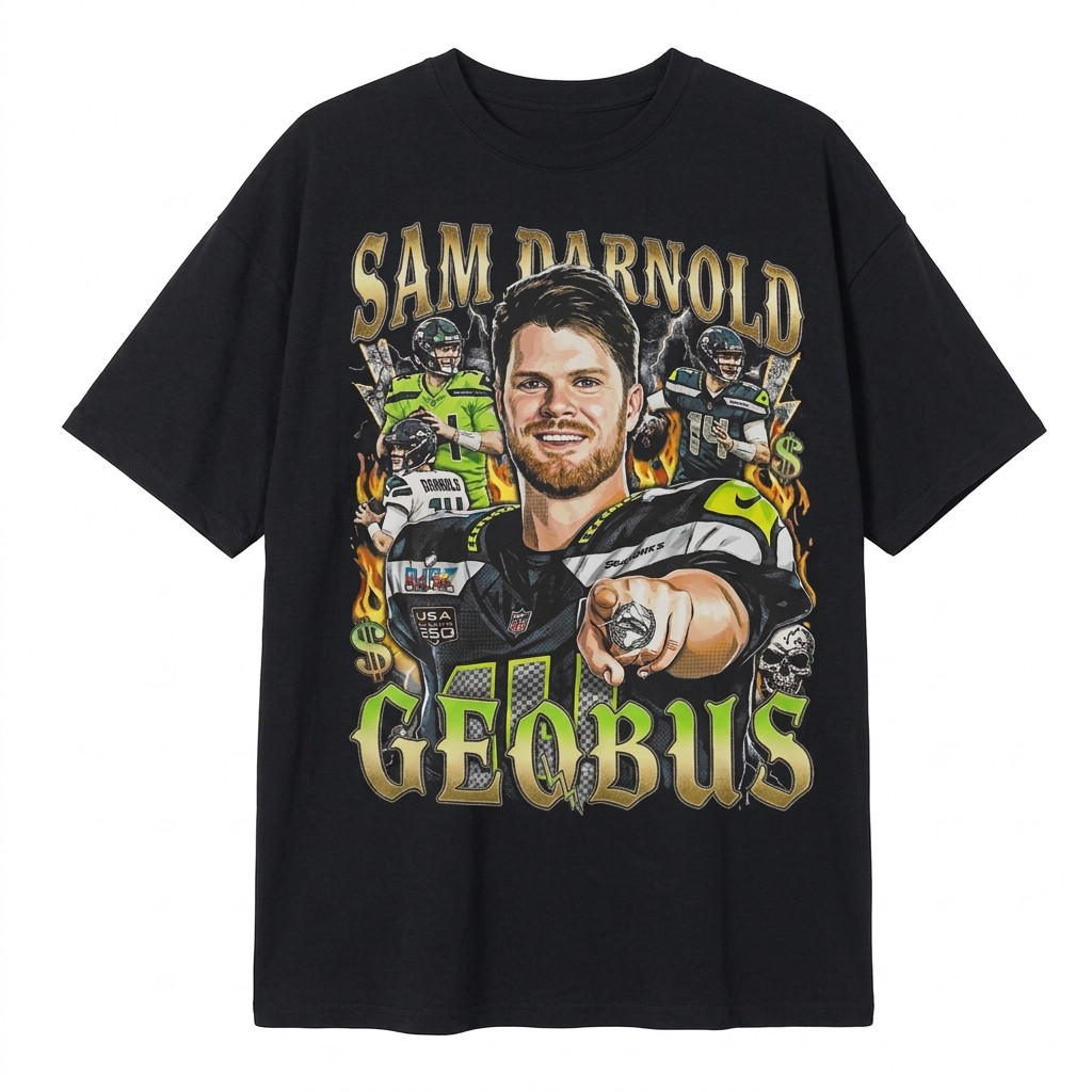 Sam Darnold « Geqbus » Vintage T-Shirt Gift for Women and Man Shirt Unisex Tee Spo
