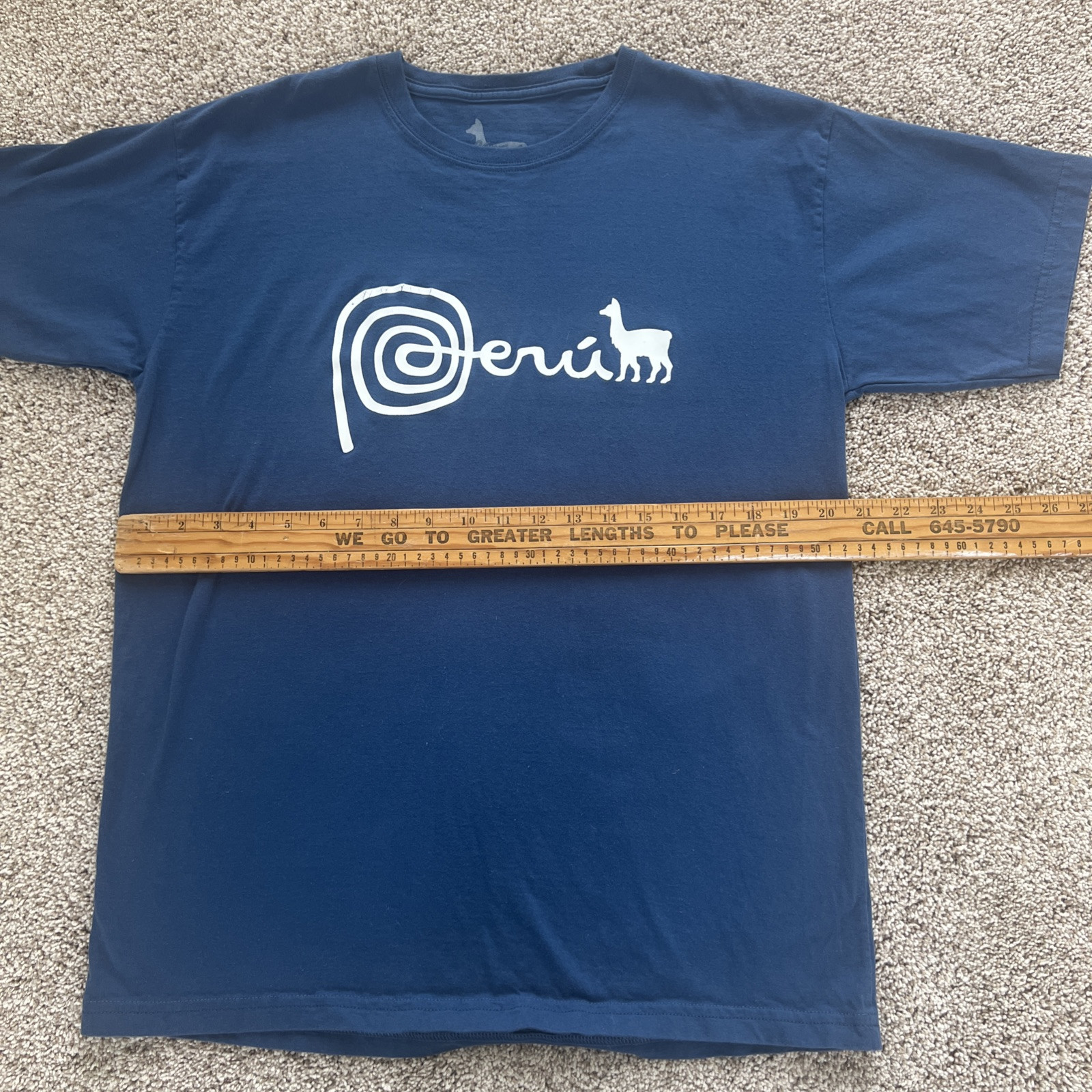Peru Logo Blue T-Shirt Men’s Cowritten & Animal Logo Tee