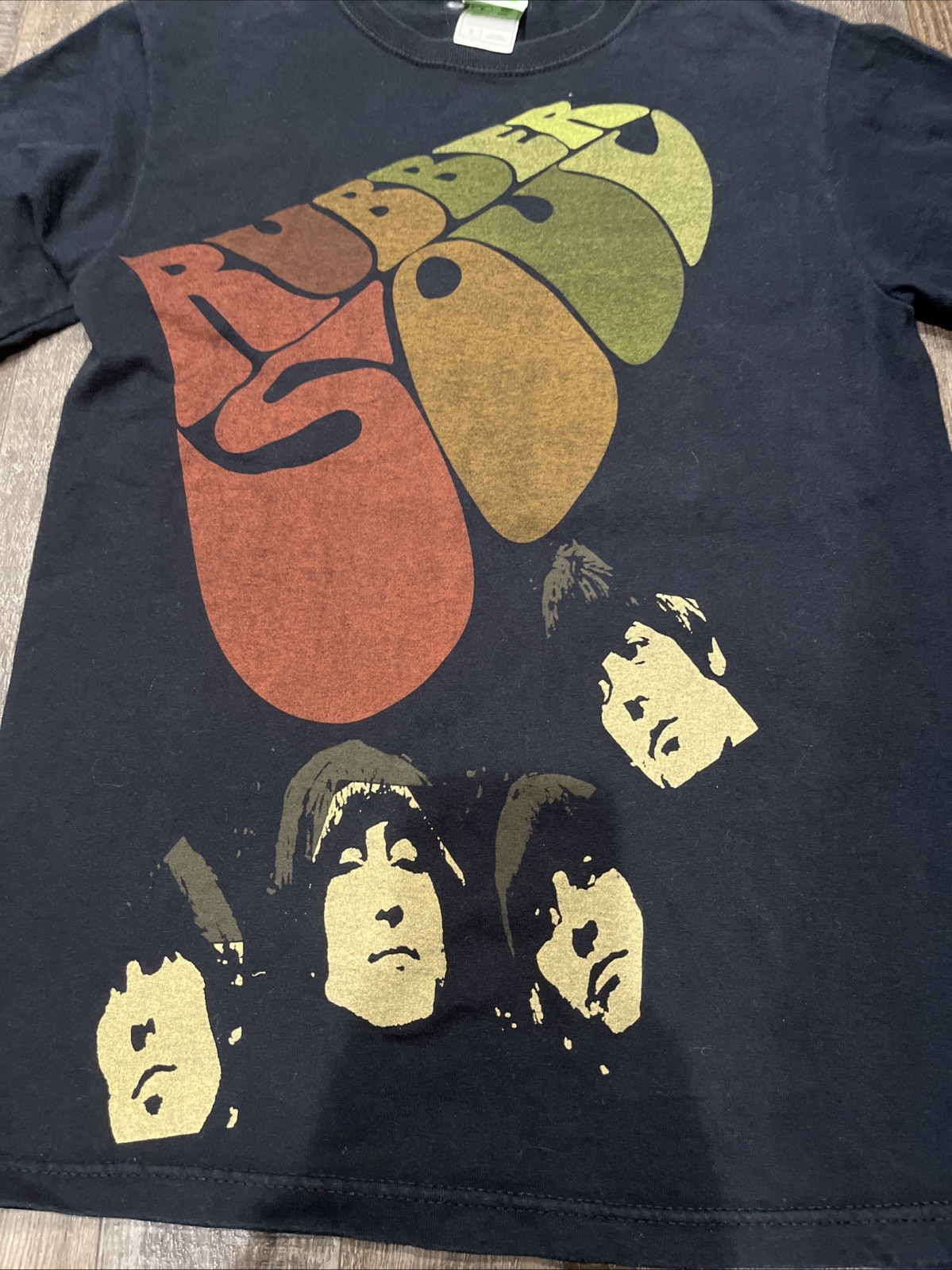 VINTAGE The Beatles Rubber Soul 2005 Graphic T-shirt Men Medium Black Music
