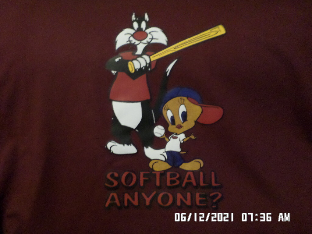 NEW T-Shirt: Sylvester & Tweety Bird « Softball Anyone? » Lots of colors & sizes