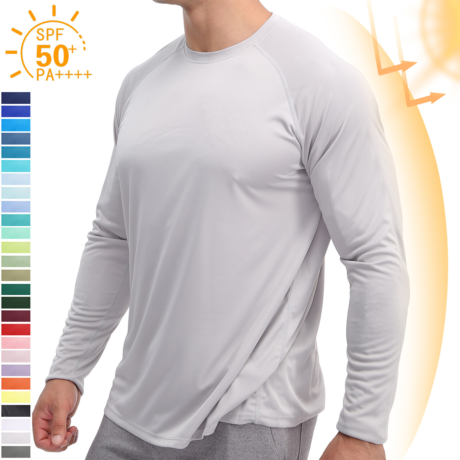UPF50+ Men&rsquo;s Sun Protection Long Sleeve UV T-Shirt Outdoor Sport Fishing Shirts