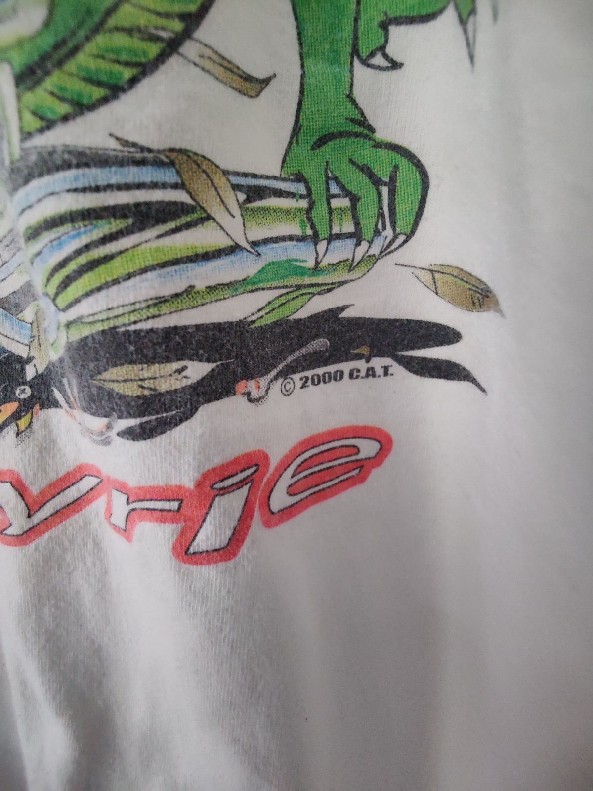 VTG Distressed Hanes Beefy Valkyrie Hot Rod Dragon Graphic T-shirt Adult XXL