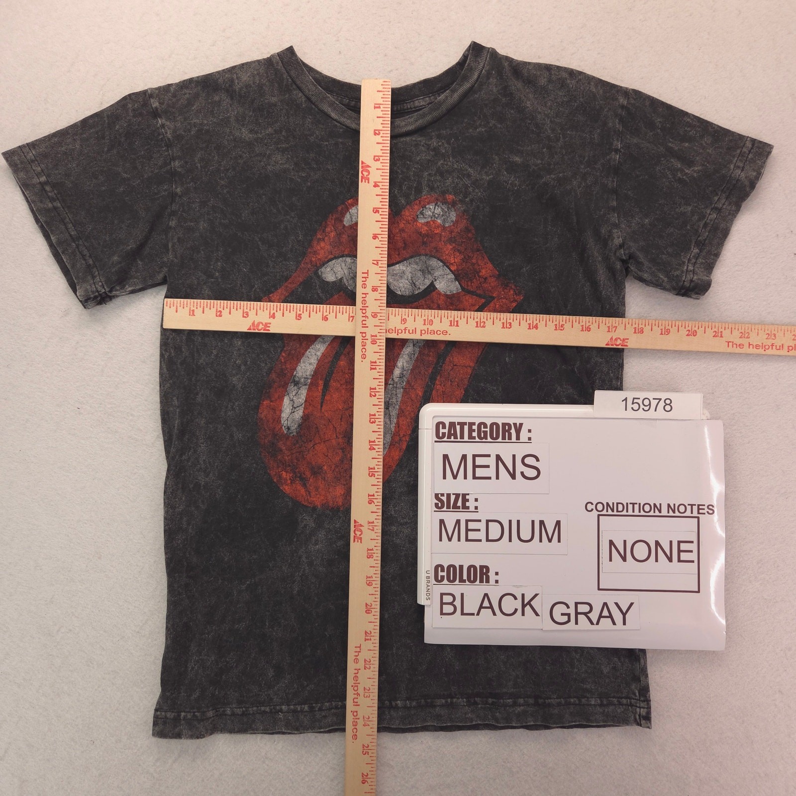 The Rolling Stones Short Sleeve Band Crew Neck T Shirt Mens Size M Gray 15978