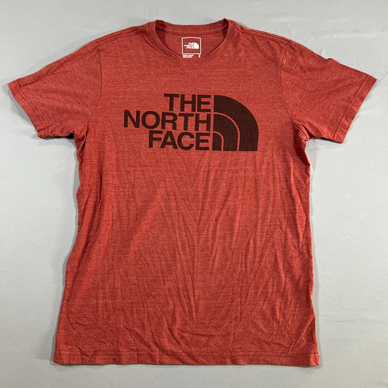 The North Face Half Dome T Shirt Men Medium Heathered Red Straight Hem Crew Neck