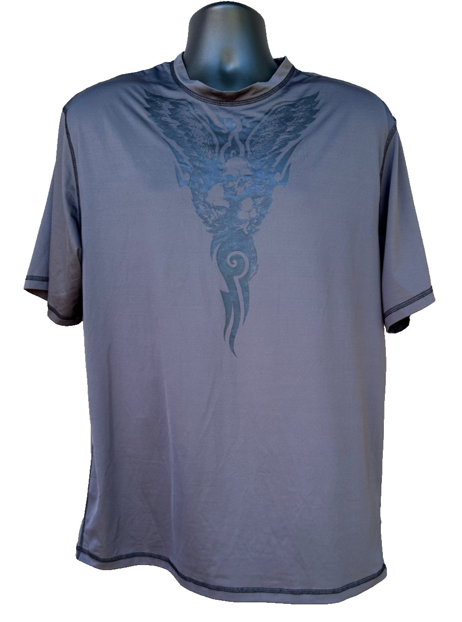 Crazy Shirts Kai Noa Surf Tee XXL Gray Tribal UV Stretch Quick Dry Swim Shirt