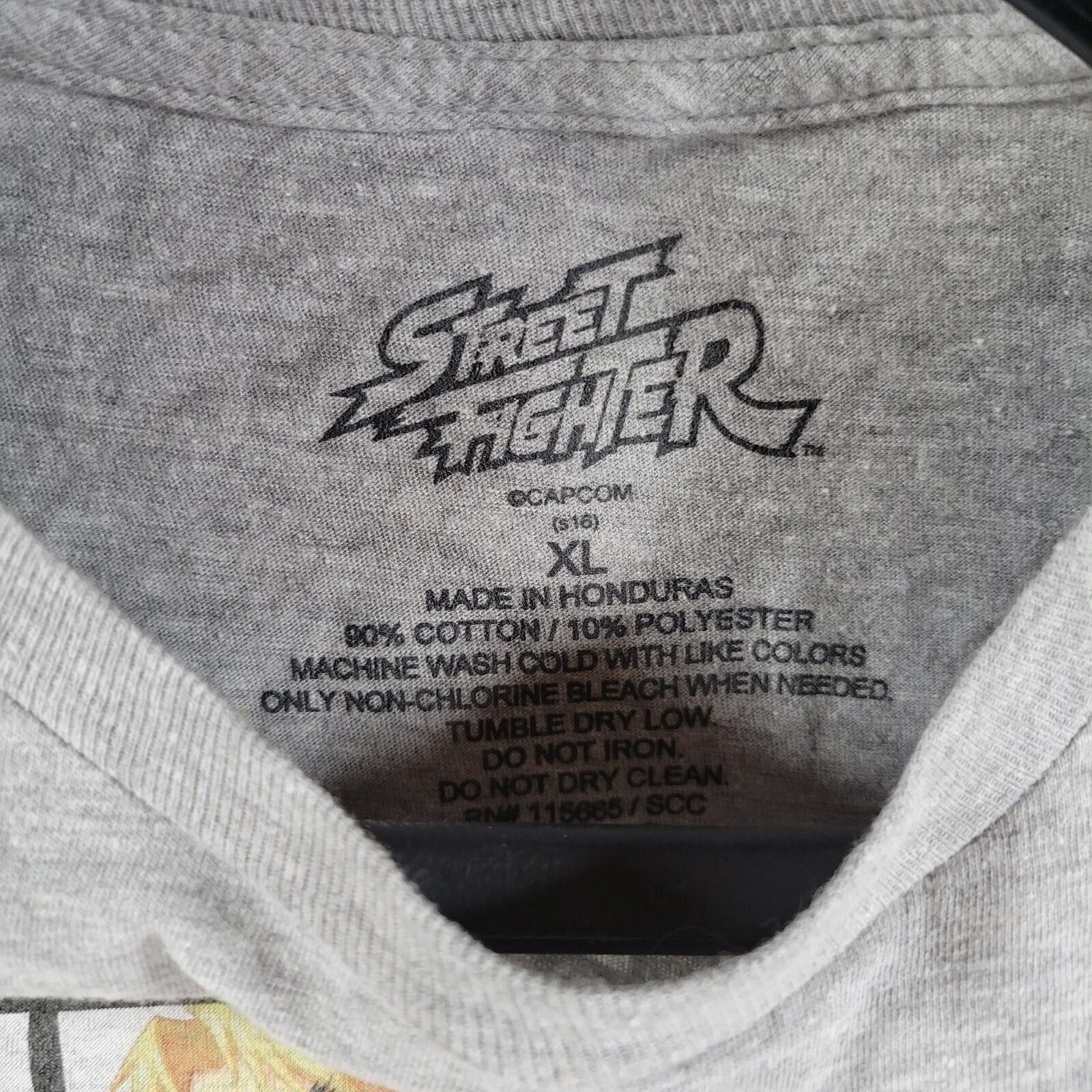 Street Fighter Mens Shirt XL Character Select Short Sleeve Gray Casual Anime