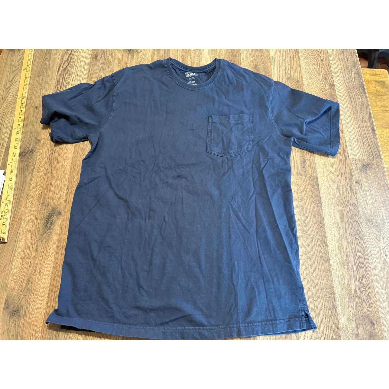 Duluth Trading Co T Shirt Mens Large Navy Blue Adult Pocket Longtail T Excellent