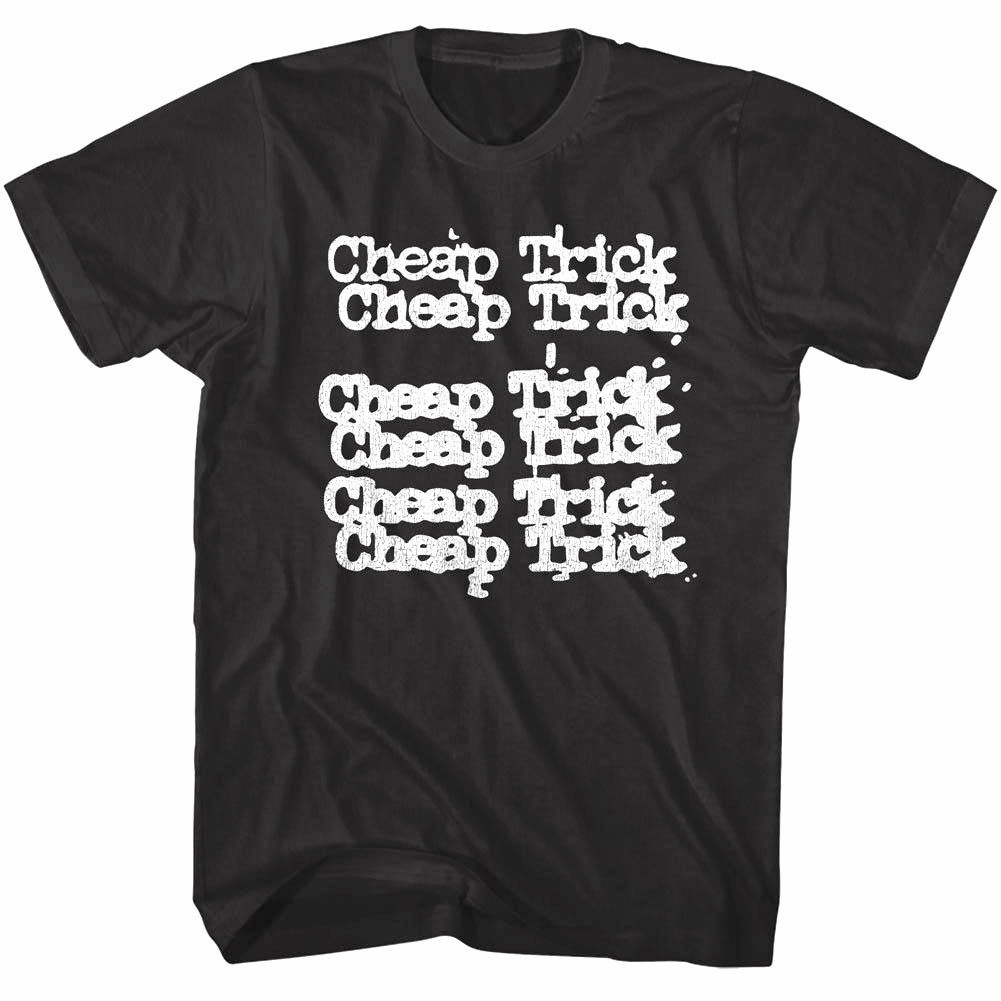 Cheap Trick Logo Repeated Rock Band Men&rsquo;s T Shirt Album Tour Music Merch Black