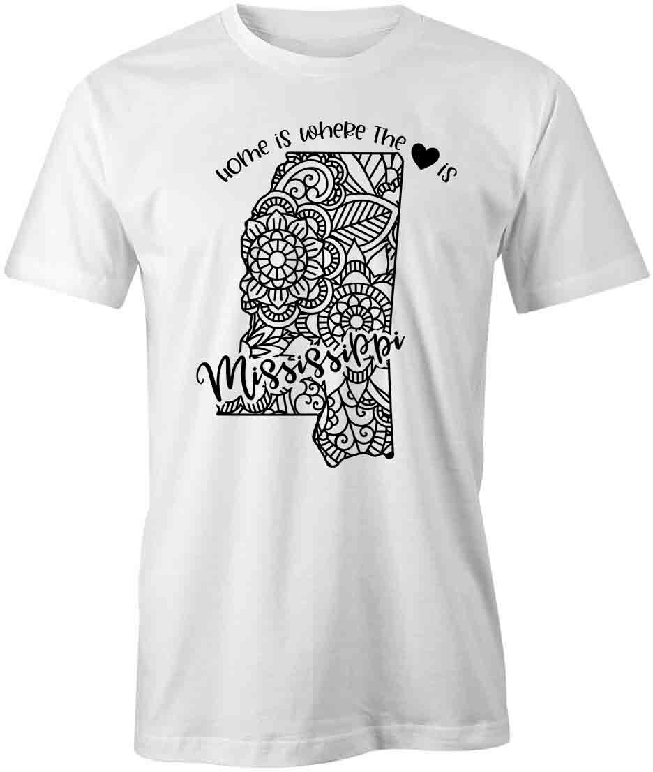 STATE MANDALA MISSISSIPPI TShirt Tee Short-Sleeved Cotton CLOTHING LOVE S1WSA788