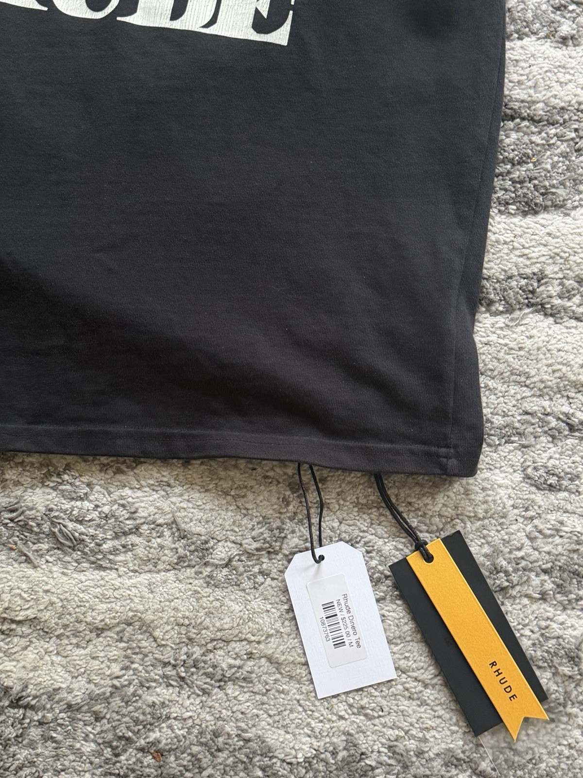 RHUDE DINERO T-shirt Size M Men&rsquo;s Black 100% Authentic