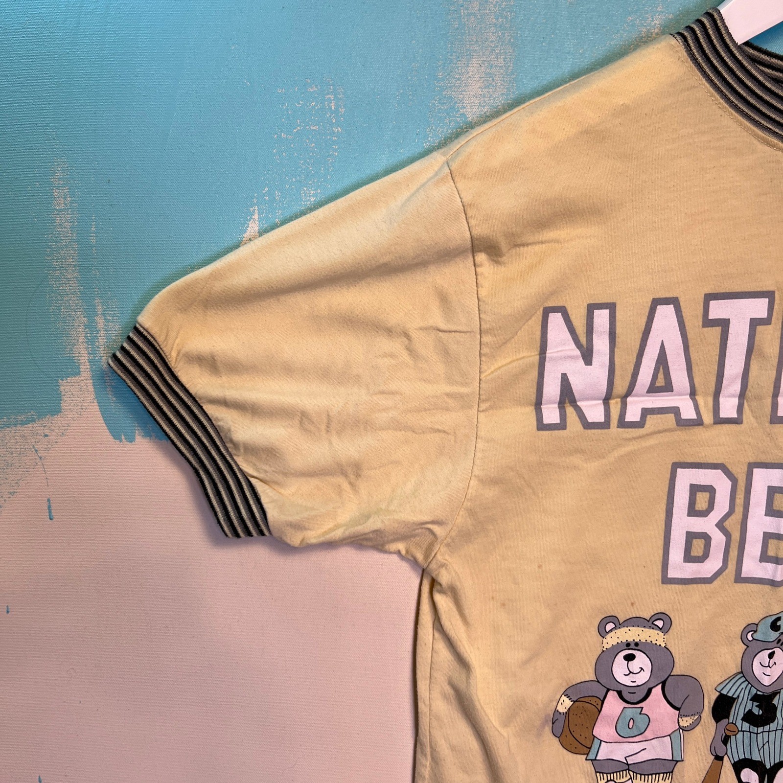 Vintage Energie Sleep Shirt 1986 National Bear Team Oversized OSFA S 18.5x29in