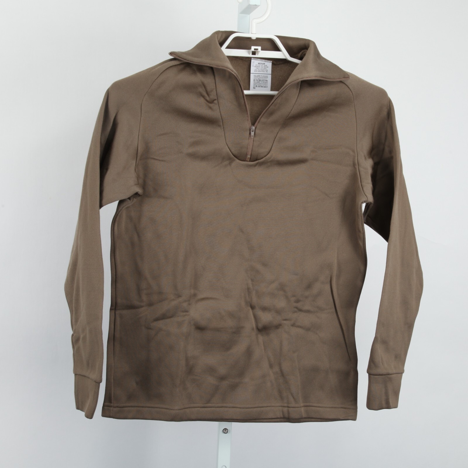 Sekri Industries Cold Weather Undershirt Men Medium Brown 1/4 Zip Fleece Lined