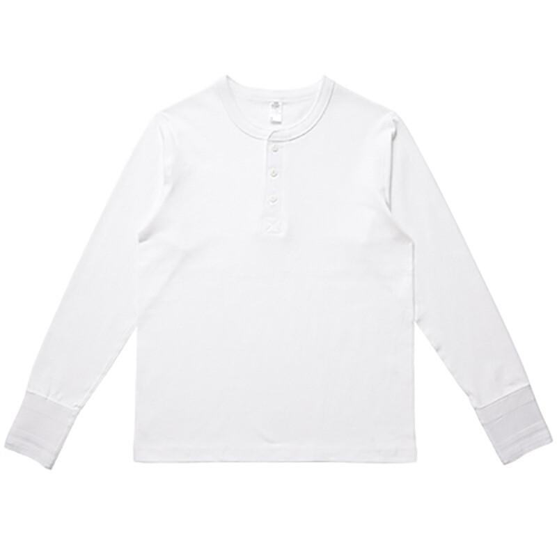 Henry Collar Long Sleeved T Shirt Japanese Cotton Long Sleeved Base Shirt Men