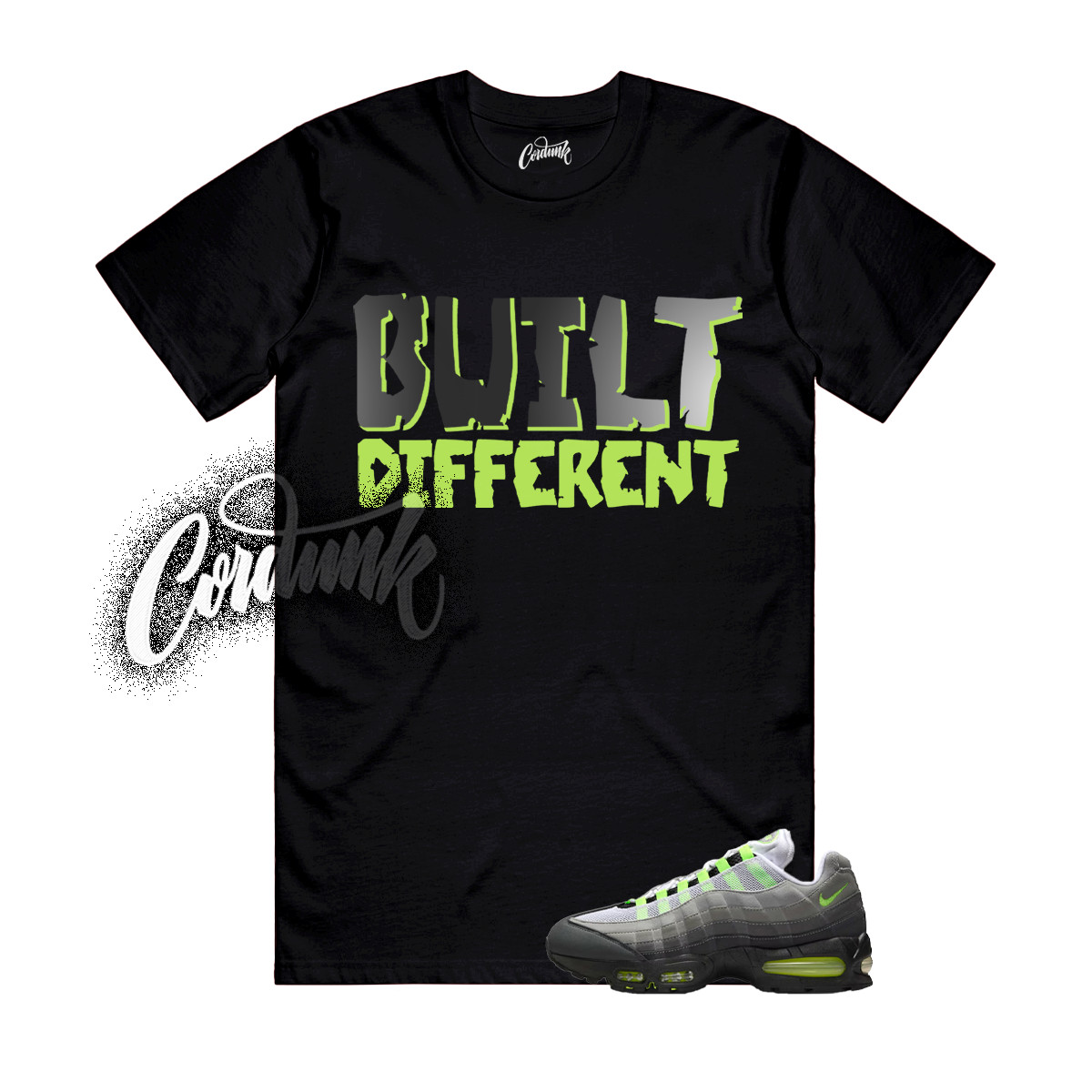 Air Max 95 Big Bubble Neon Black Yellow Cool Grey 2025 T Shirt Match BUILT