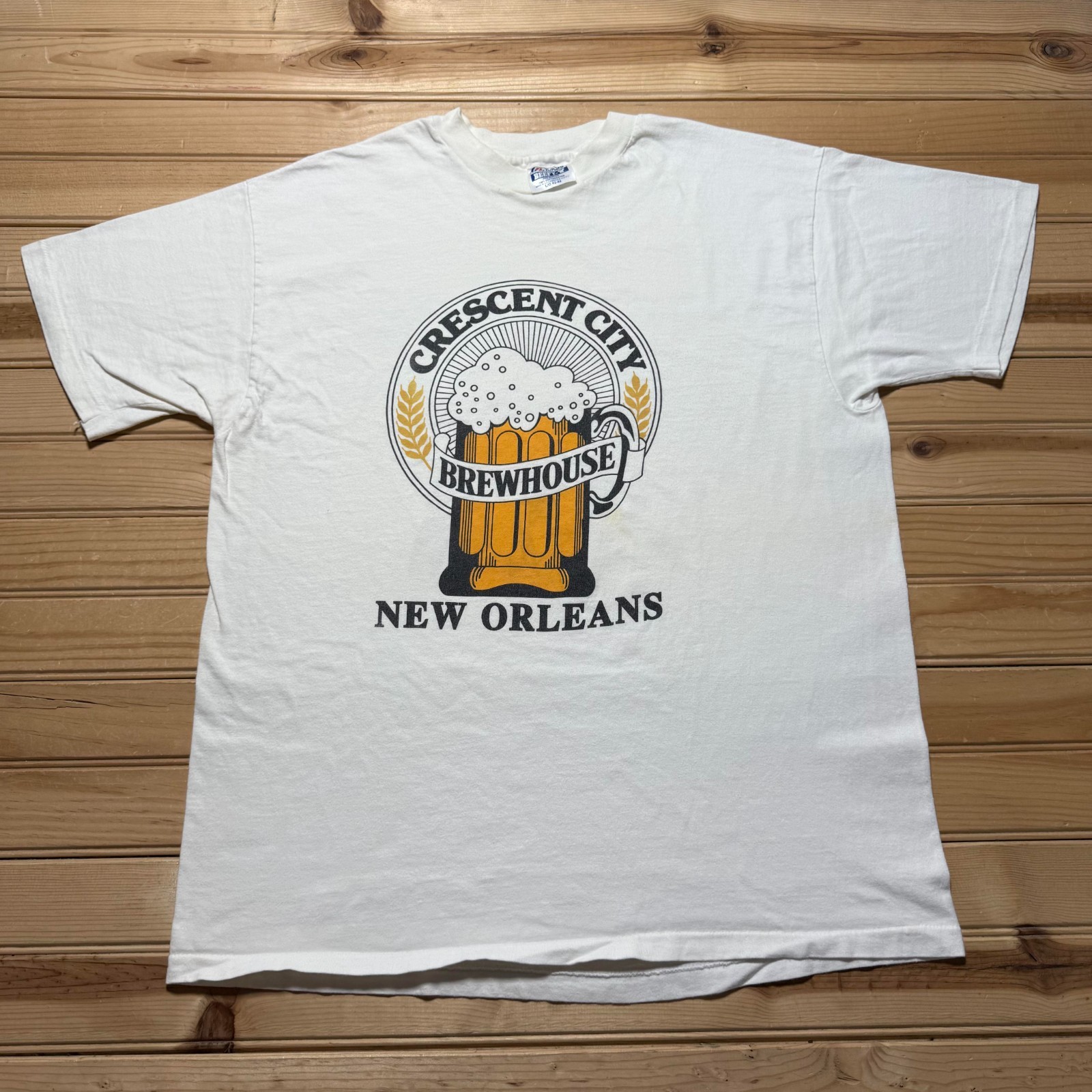 Vintage 90s Crescent City Brewhouse New Orleans Red Stallion T-Shirt USA – Large