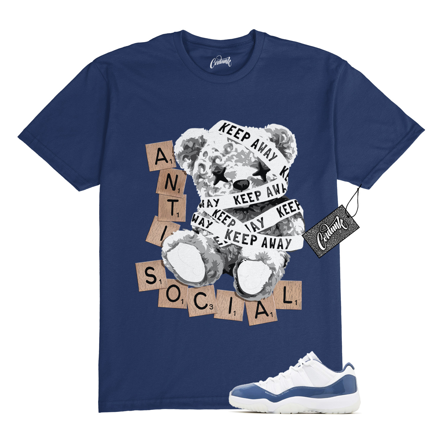 11 Diffused Blue Midnight Navy Football Grey White T Shirt to Match ANTI Jordan