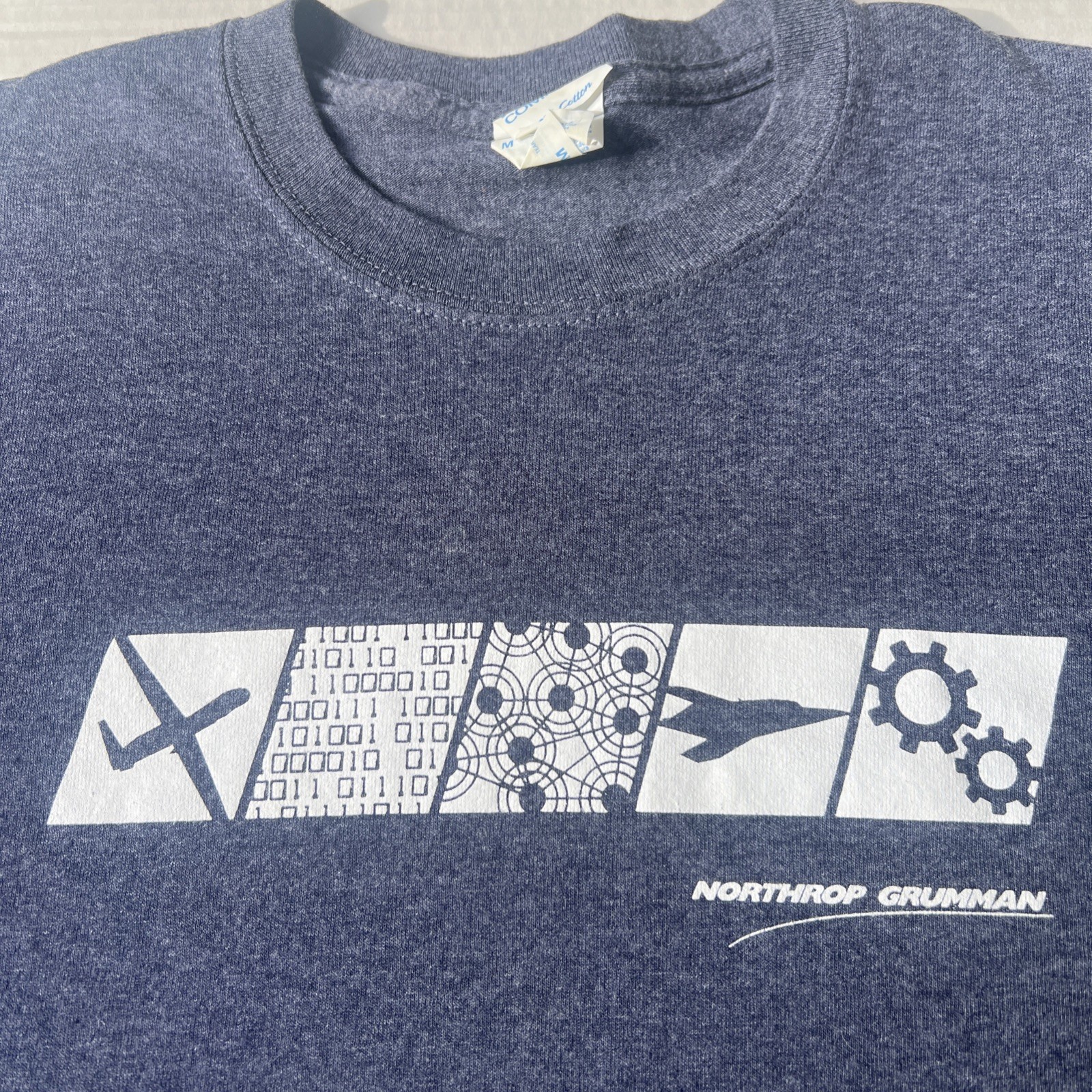 Rare Northrop Grumman Plane Digital Network Jet Gears Icons Shirt Medium New