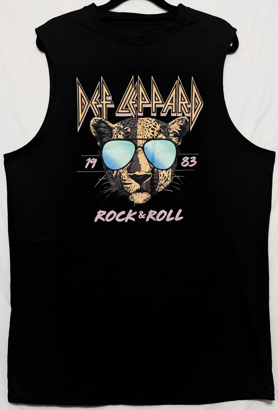 Def Leppard 1983 Sleeveless Small Black Muscle Band Tee Tank Top 21.5&Prime; W X 31&Prime; L