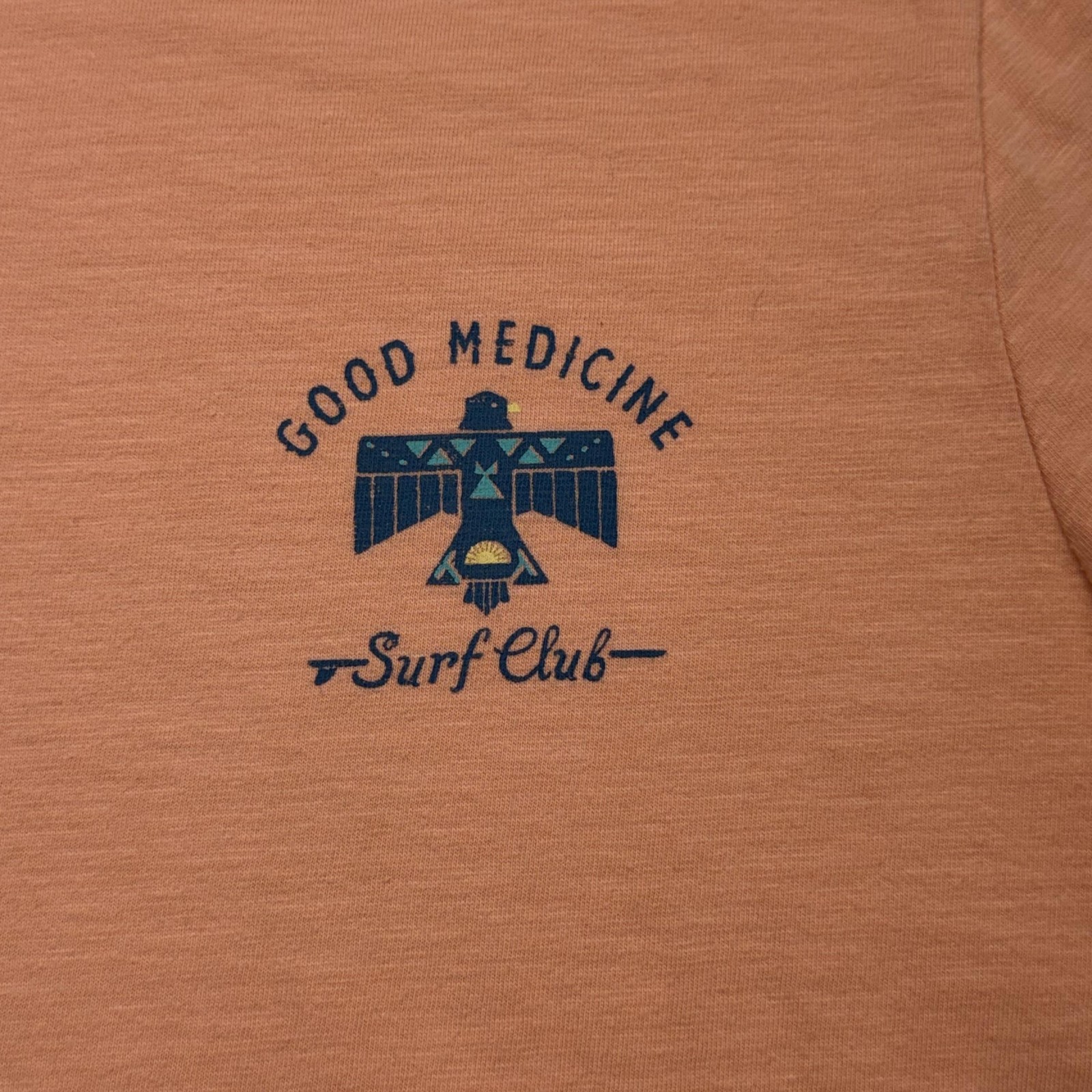 Faherty Shirt Mens Large Orange Good Medicine Surf Club Organic Artist Series