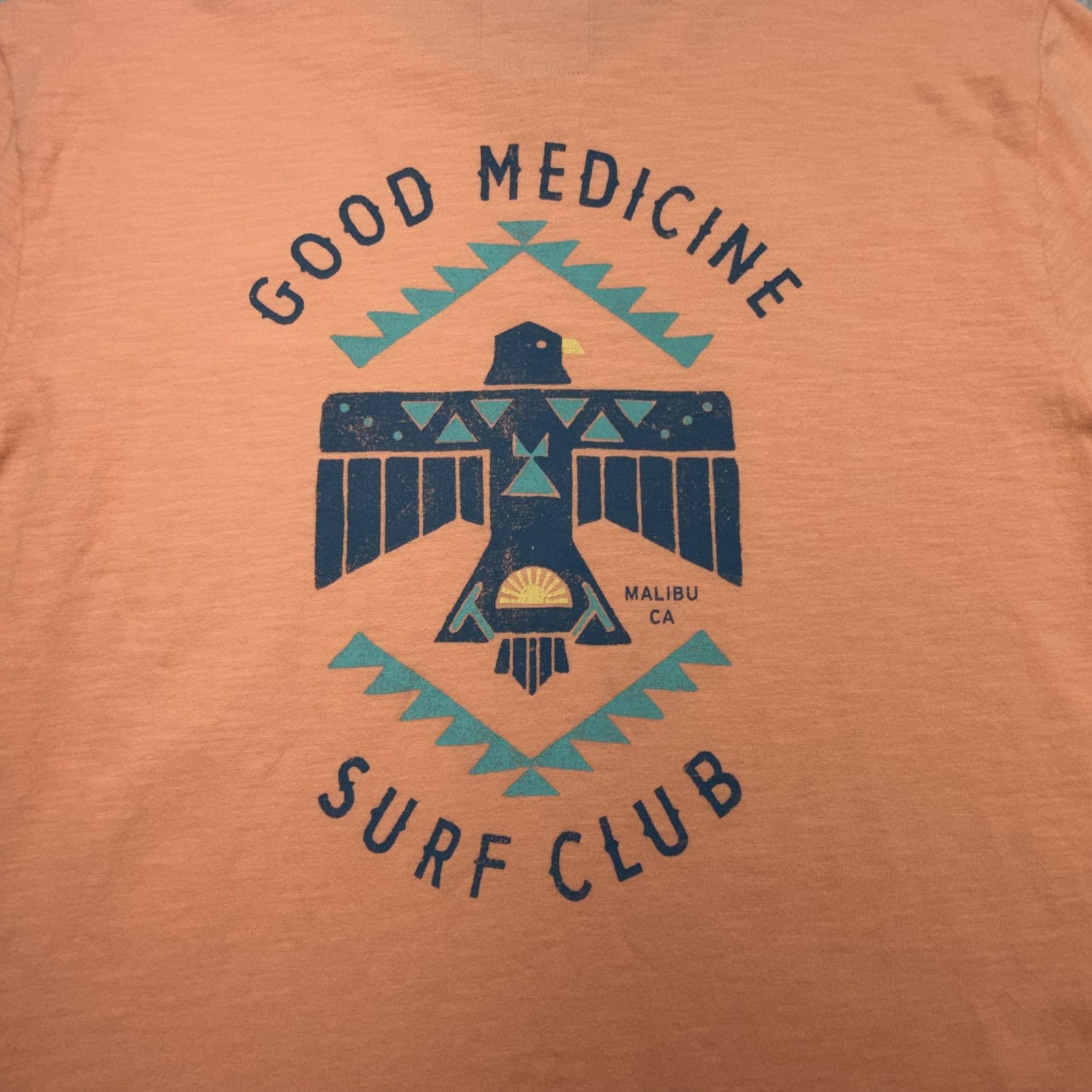 Faherty Shirt Mens Large Orange Good Medicine Surf Club Organic Artist Series