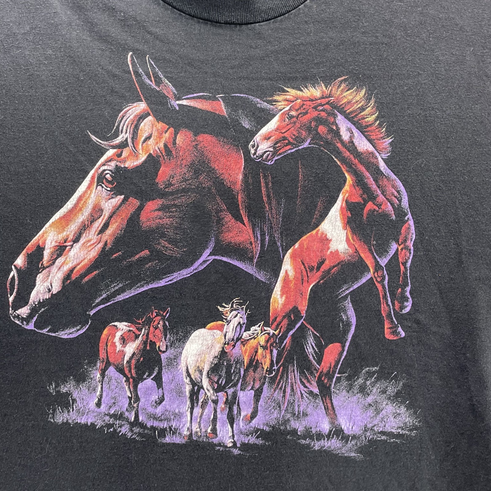 Vintage Sutton&rsquo;s Horse Tee Mens Large Ranch Western Cowboy 90&rsquo;s Sportswear Retro