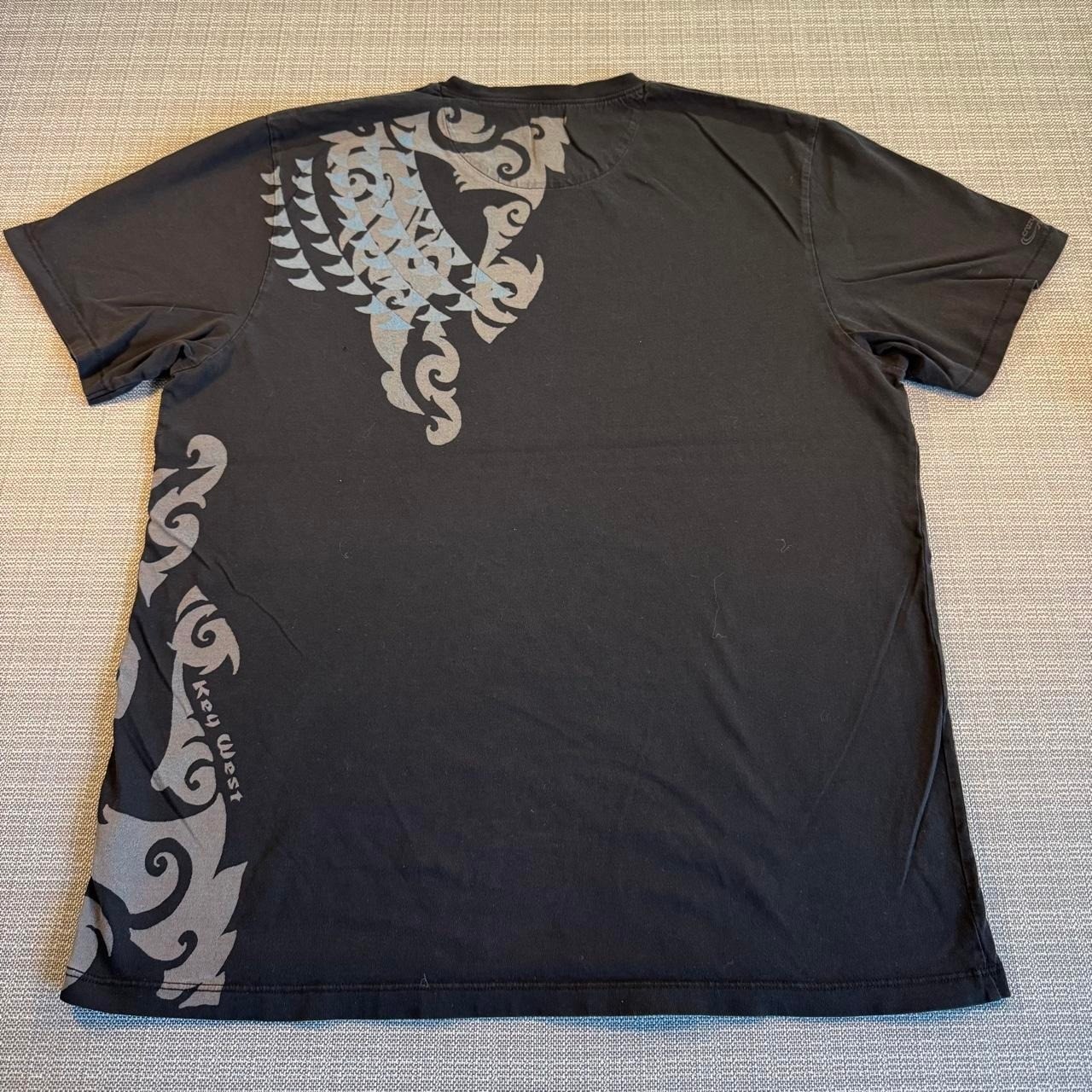 Crazy Shirt Y2K Black Pima Cotton T-Shirt with Silver Tribal-Style