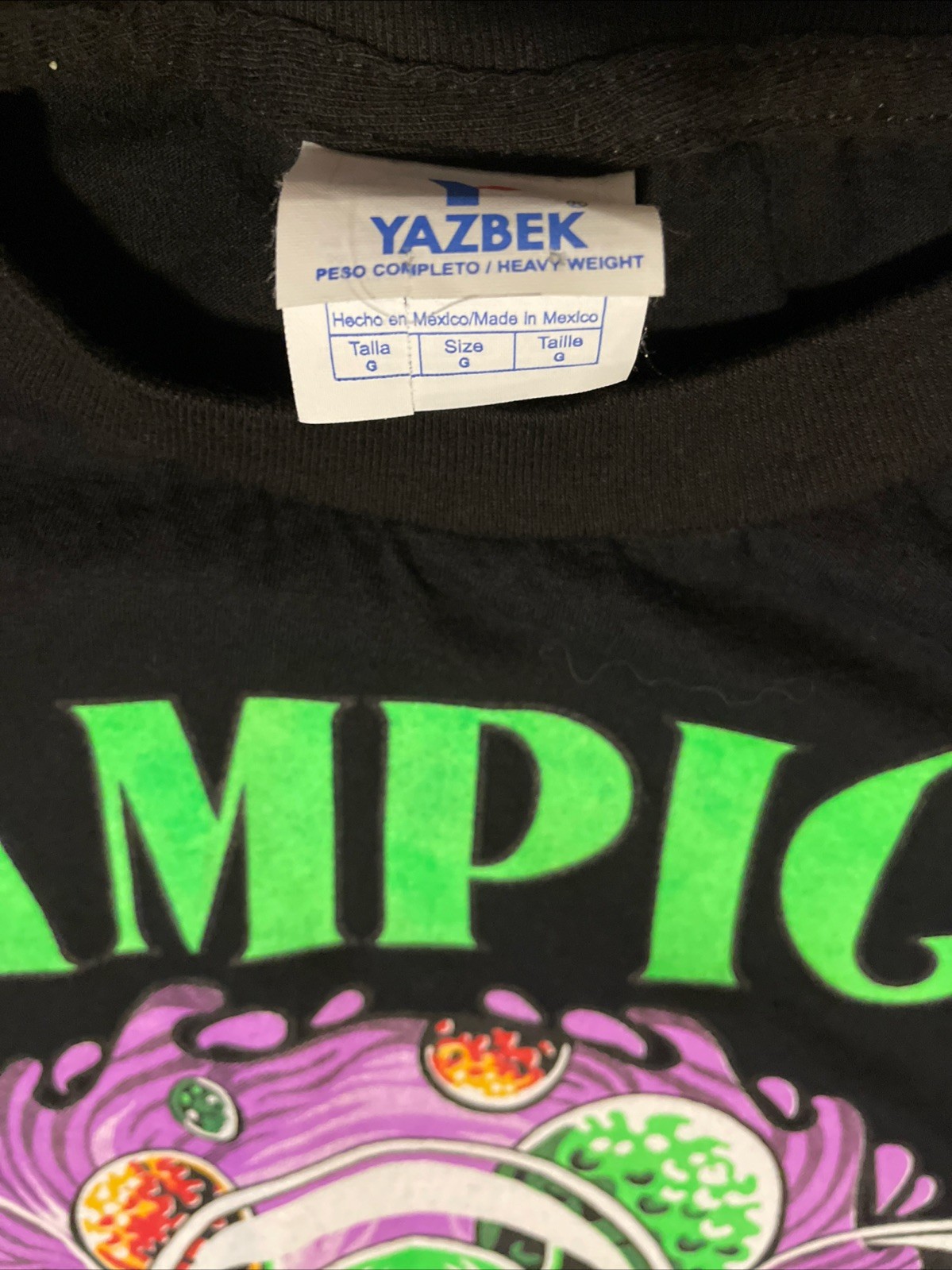 Tampico Mexico Alien Shirt Size Large Neon Green Retro UFO