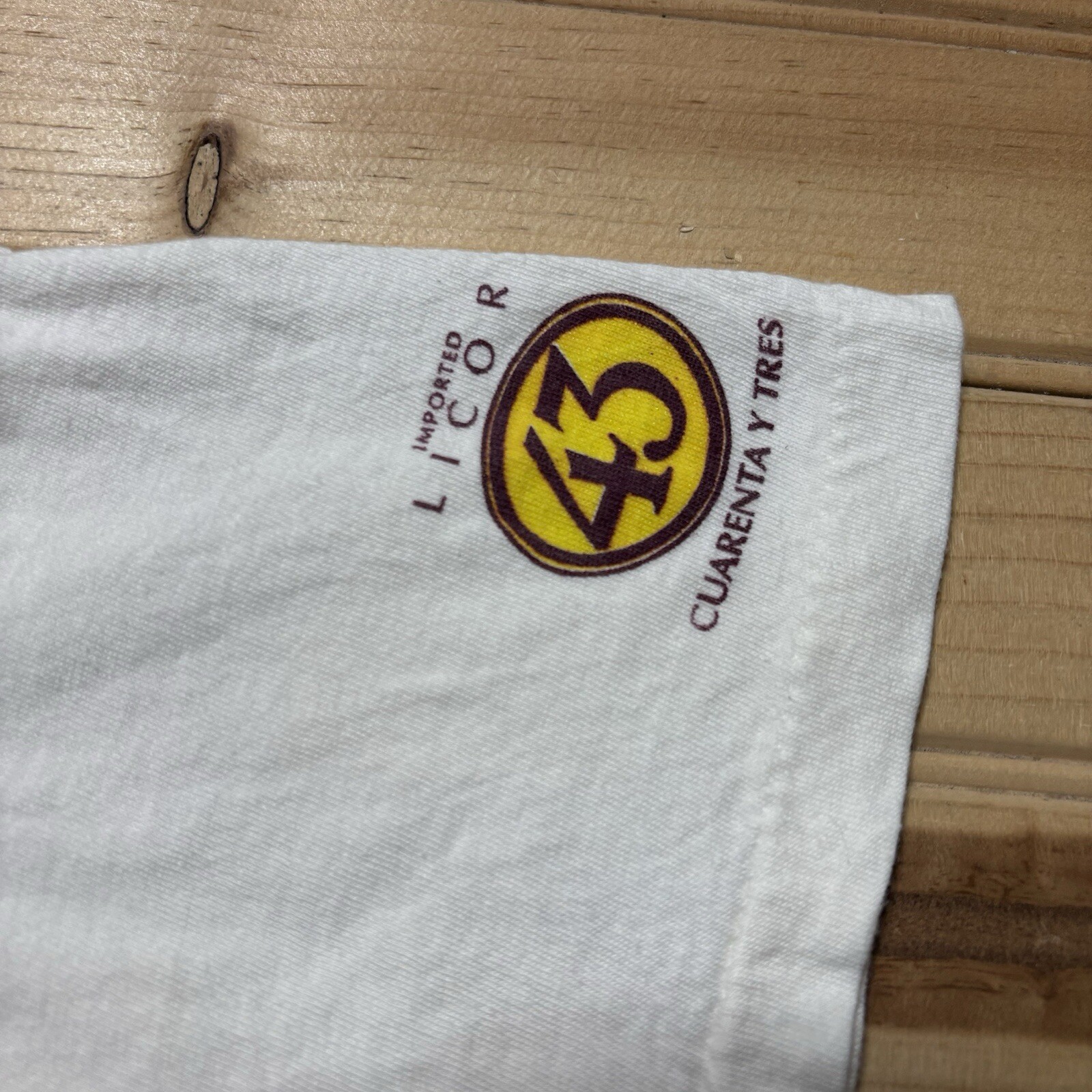Vintage 80s Imported Licor 43 Alphabet Liquor Promo Art Shirt Size XL