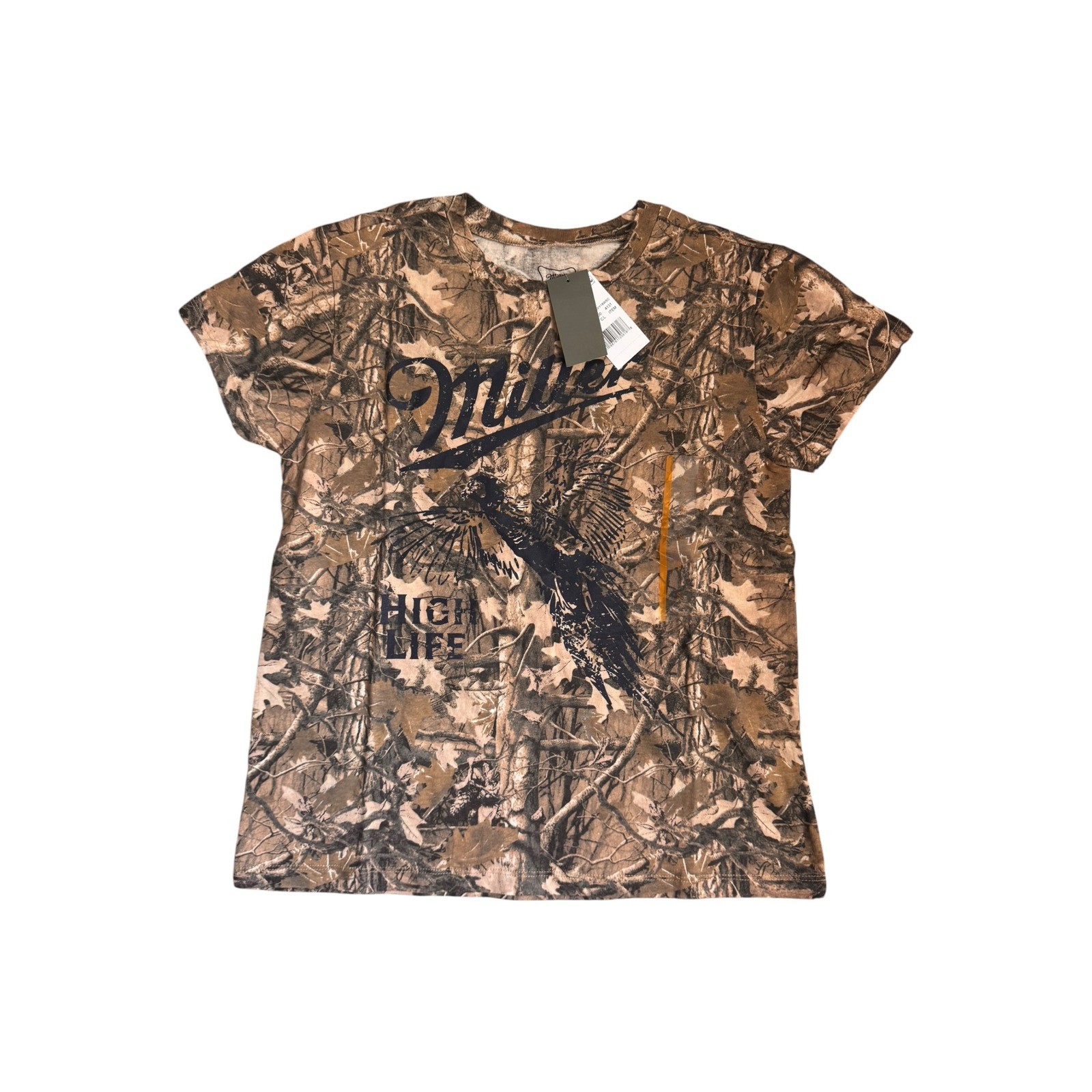 Miller High Life Camo Shirt Mens Small Pheasant Hunting Graphic Tee NEW NWT