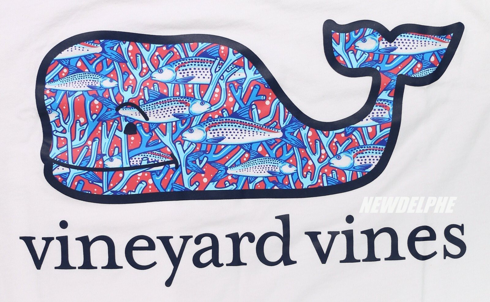 Vineyard Vines Men SS Pocket Crew Tee T-Shirt « BONEFISH IN CORAL WHALE » Edition