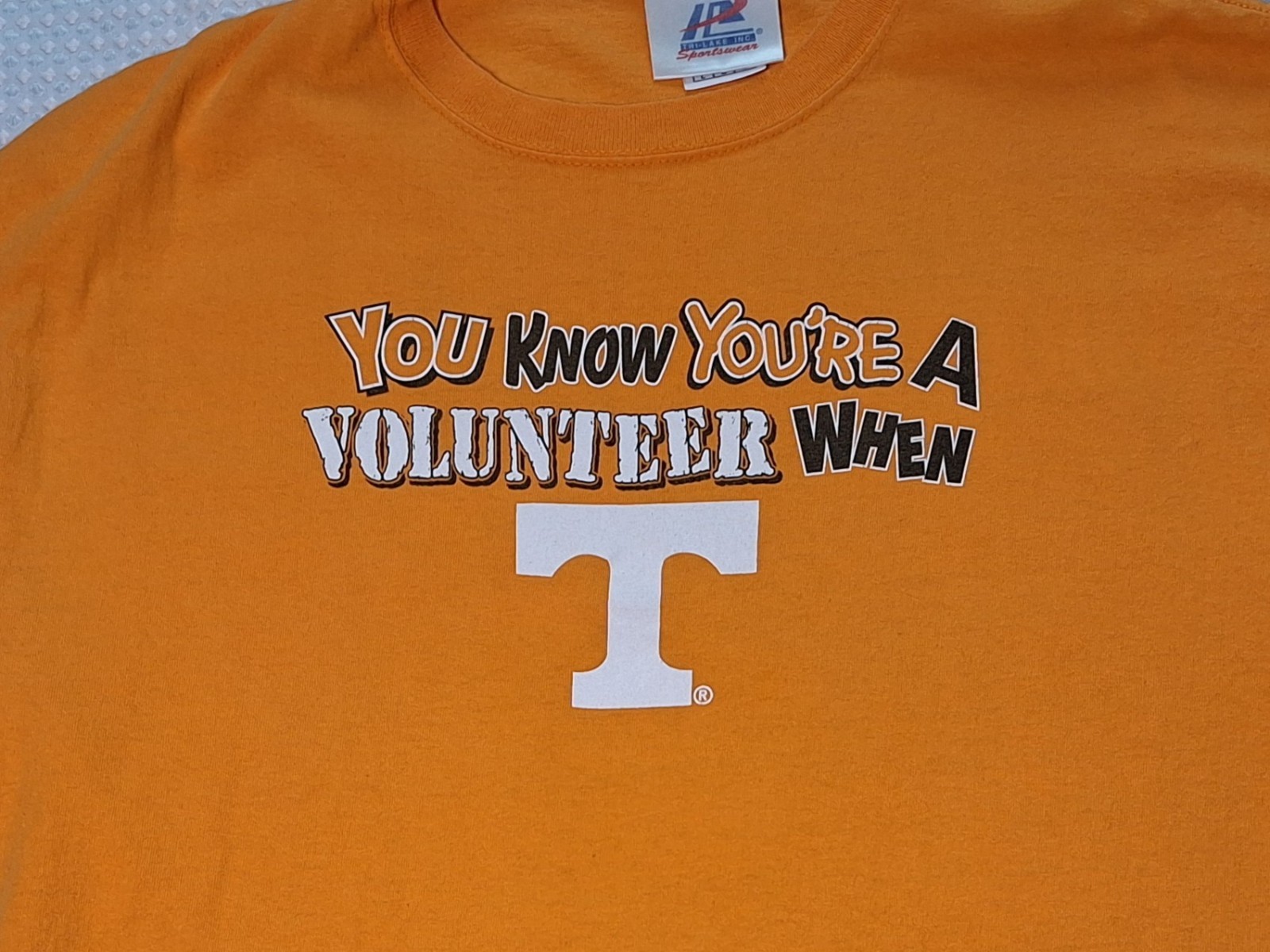 Tennessee You Know Your A Volunteer When… Vols Football Orange T-shirt Size L