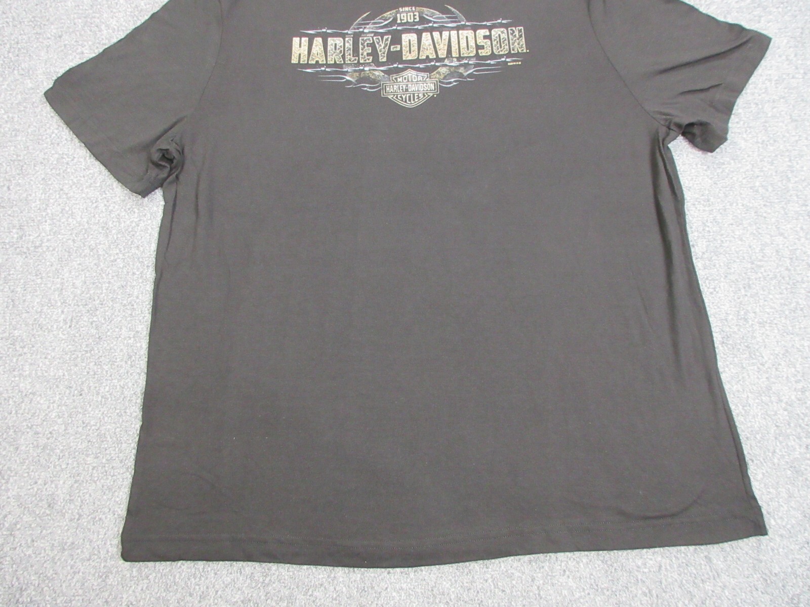 Harley Davidson Shirt Mens 2XL XXL Black Motorcycle Bike Biker Barbed Wire Logo