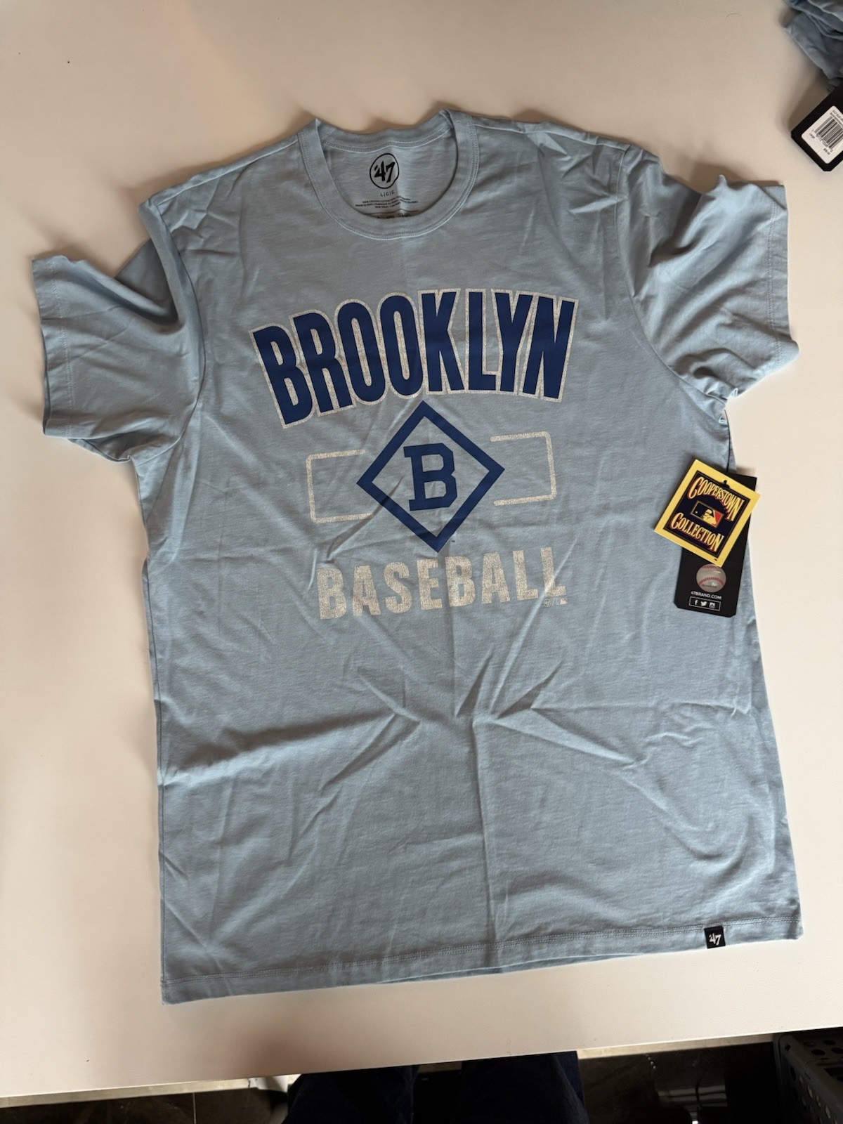 NWT Brooklyn Dodgers Light « Gulf » Blue &rsquo;47 Cooperstown Collection Mens Large