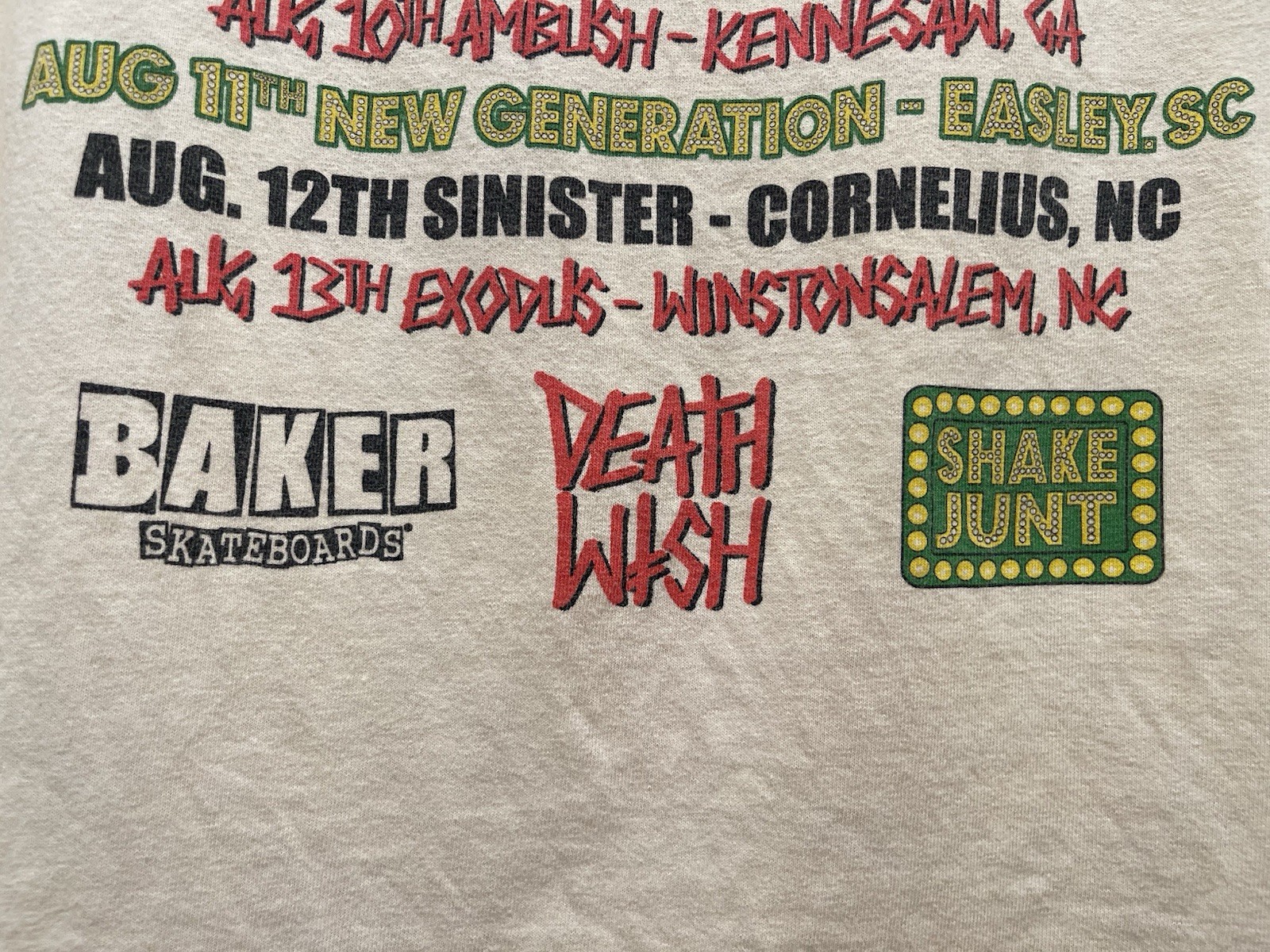 Vintage Skate Shirt 2009 Low Life Tour Deathwish Baker Skateboards Reynolds Auto