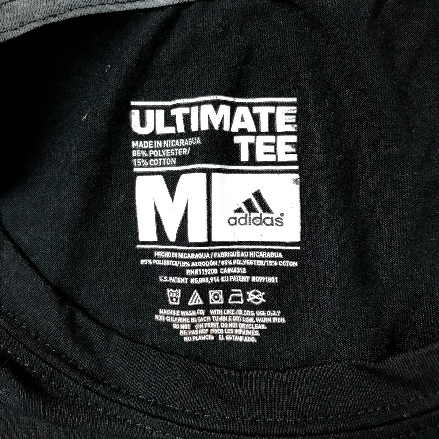 Adidas Ultimate Tee Mens Shirt Size Medium Black Teal 3 Stripes TShirt EUC A5204