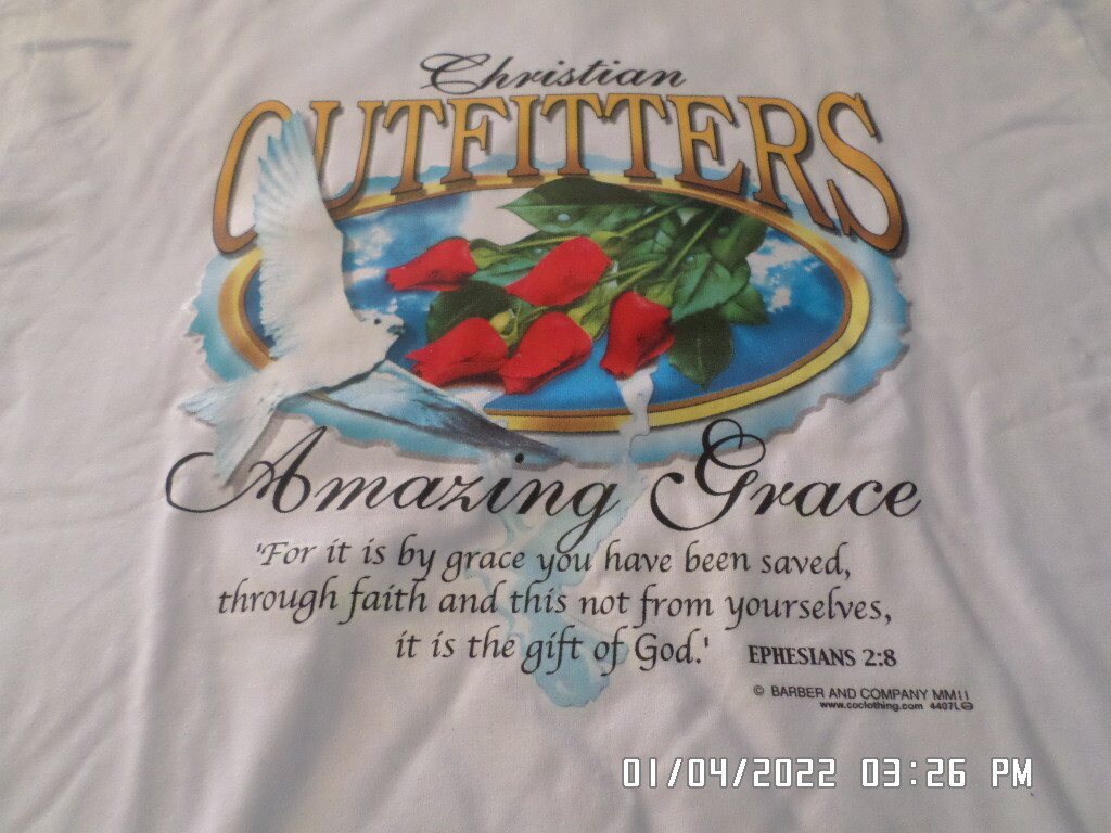 NEW Religious T-Shirt: Amazing Grace w/ Rose : Lots of sizes & colors S-5XL