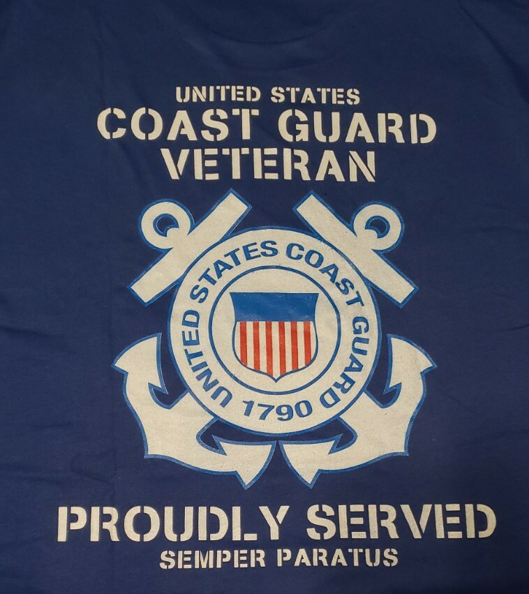 US Coast Guard Proud Veteran 2X T Shirt USCG Semper Paratus Free Ship XXL Anchor