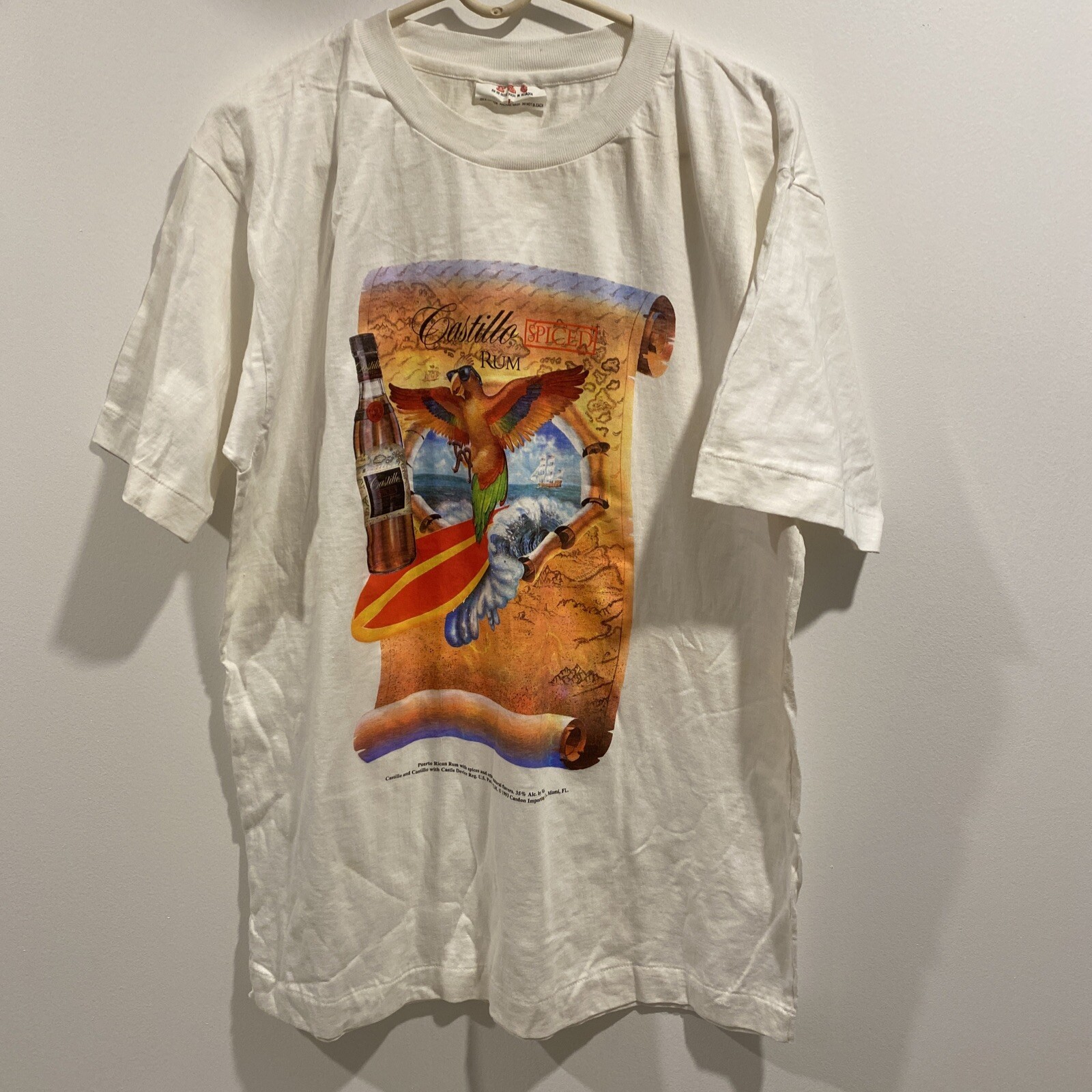 Vintage Castillo Spiced Rum T-Shirt NWOT Size Large 1993 Single Stitch