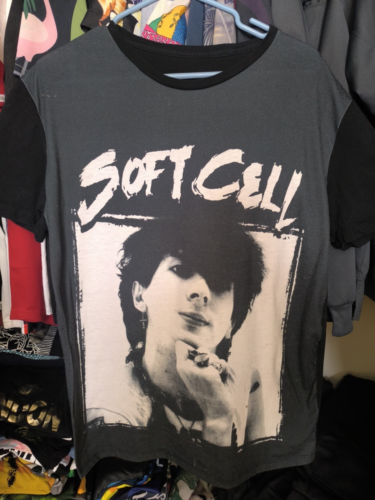 Soft cell goth new wave marc almond big face two tone medium shirt usa rare