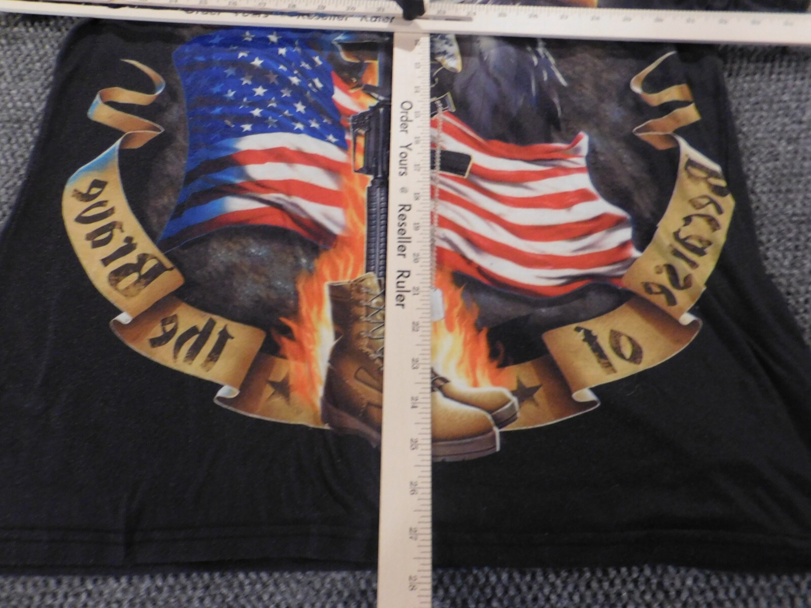 American Soldier Mens Shirt Extra Large Black Eagle home of the free gun
