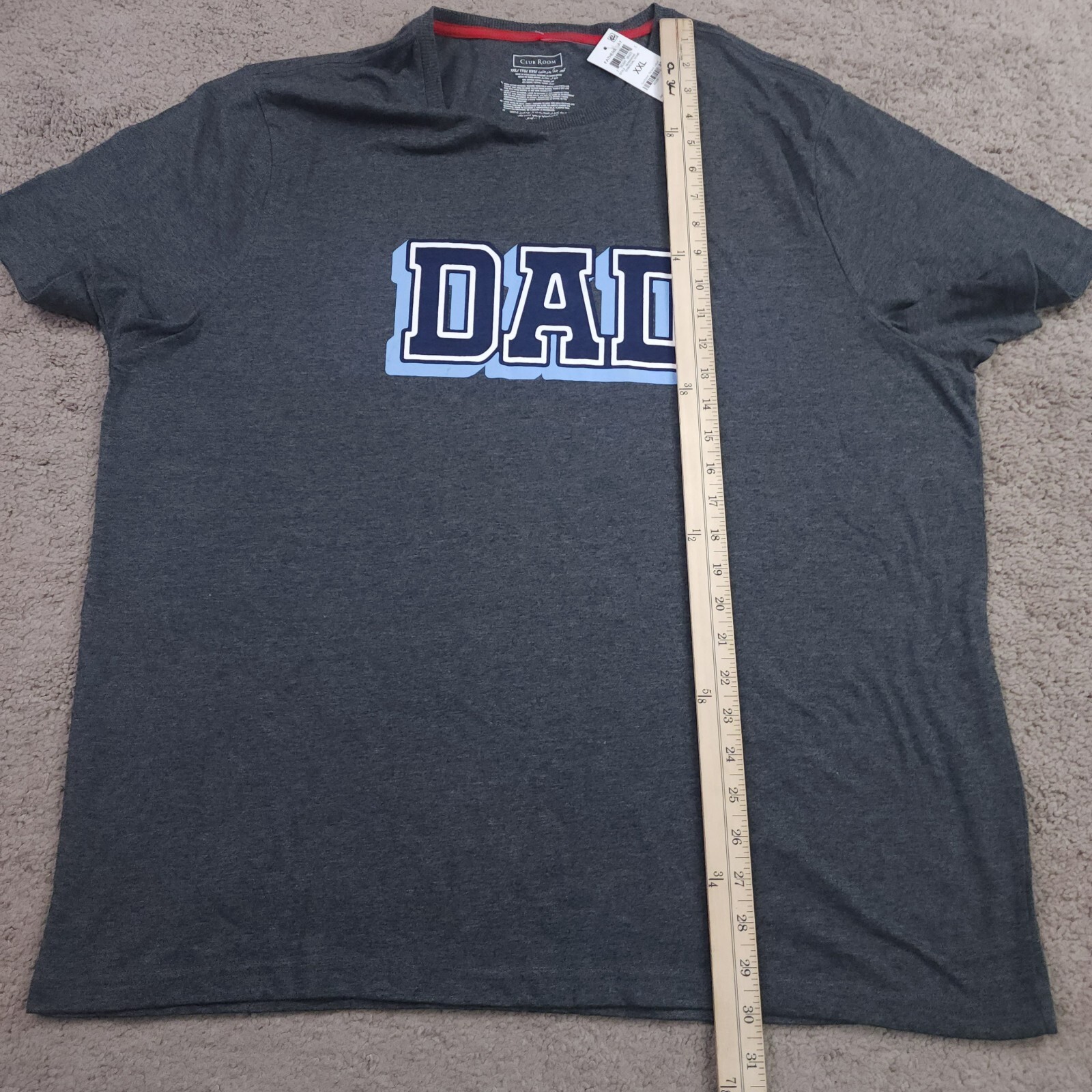 Club Room Men&rsquo;s Dad Sueded Graphic T Shirt Charcoal Heather Grey 2XL
