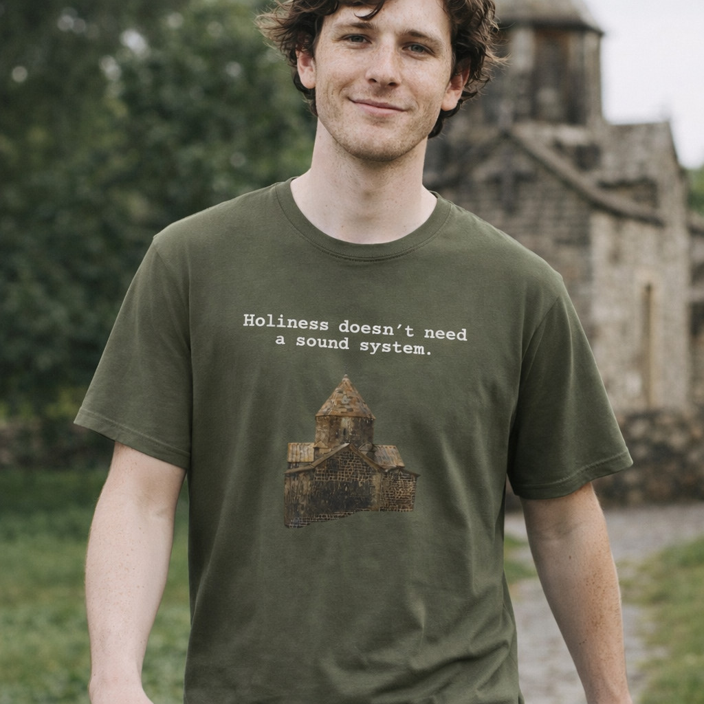 Holiness Doesn’t Need a Sound System T-Shirt | Church Graphic Tee