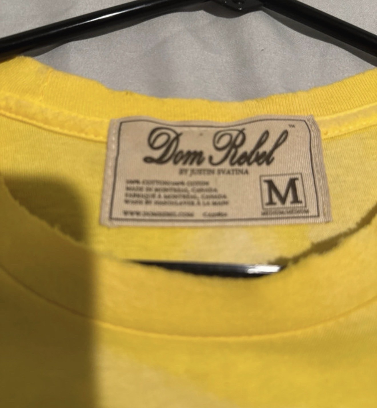 Dom Rebel Homeboys Graphic Tee Size Medium Yellow Made In Canada 🇨🇦